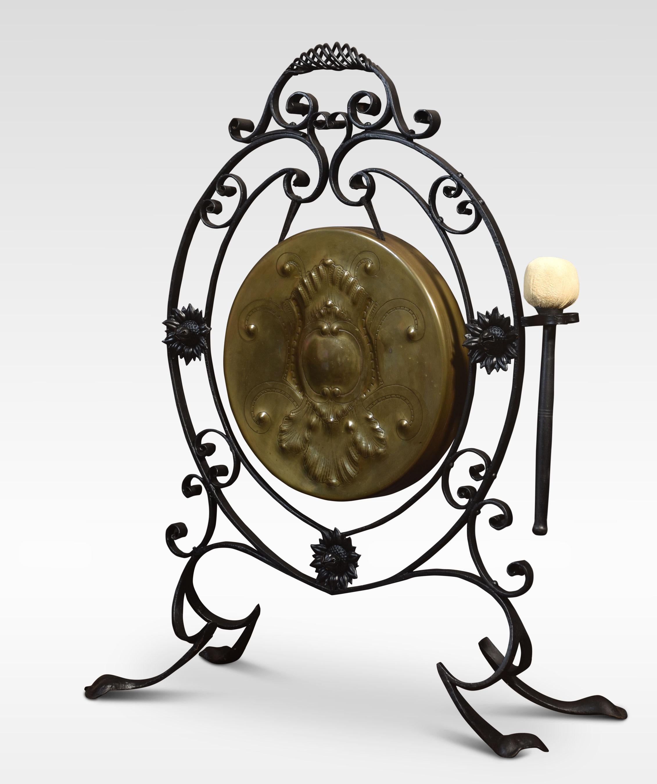 19th Century Art Nouveau cast Iron dinner gong For Sale