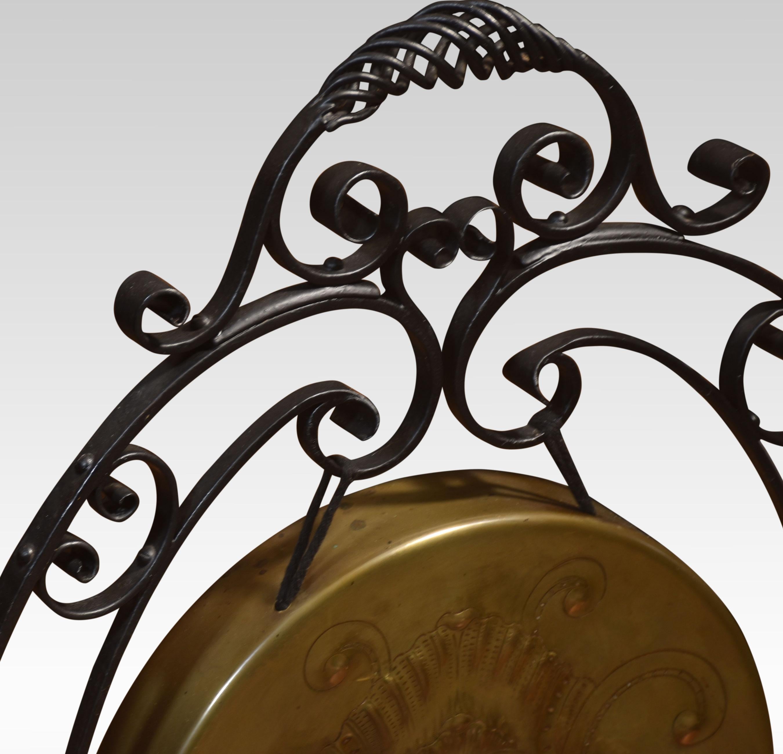 Art Nouveau cast Iron dinner gong For Sale 2
