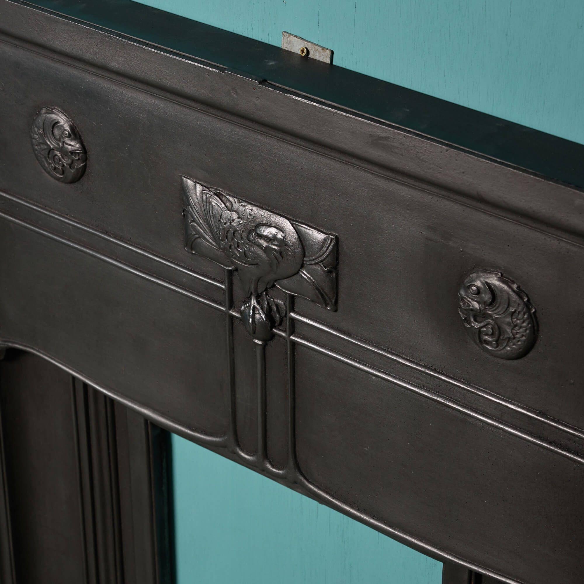 Jugendstil Kaminsims aus Gusseisen im Zustand „Gut“ im Angebot in Wormelow, Herefordshire