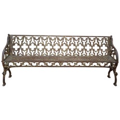 Art Nouveau Cast Iron Garden Bench, circa 1900