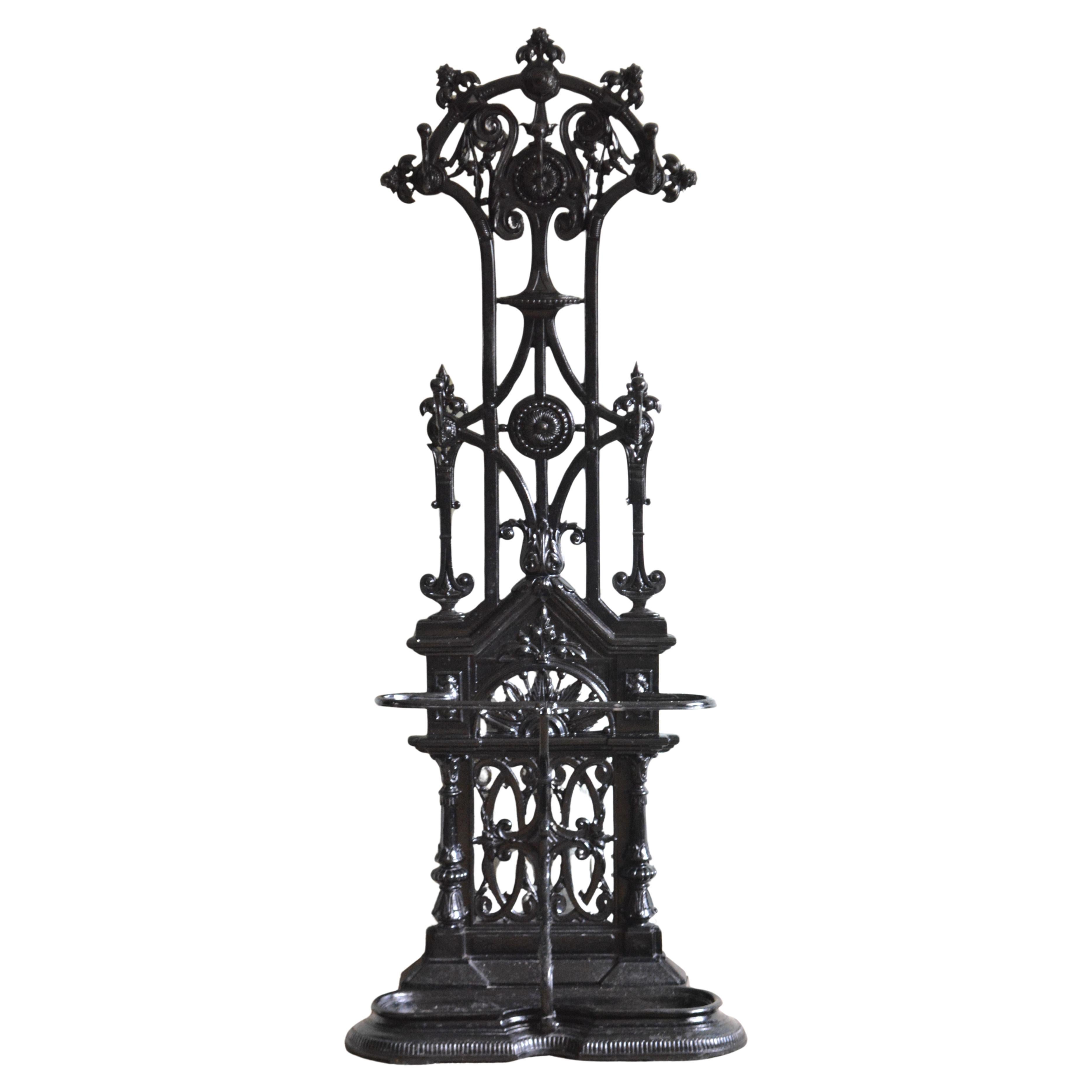 Art Nouveau Cast Iron Hall Stand in the manner of Christopher Dresser
