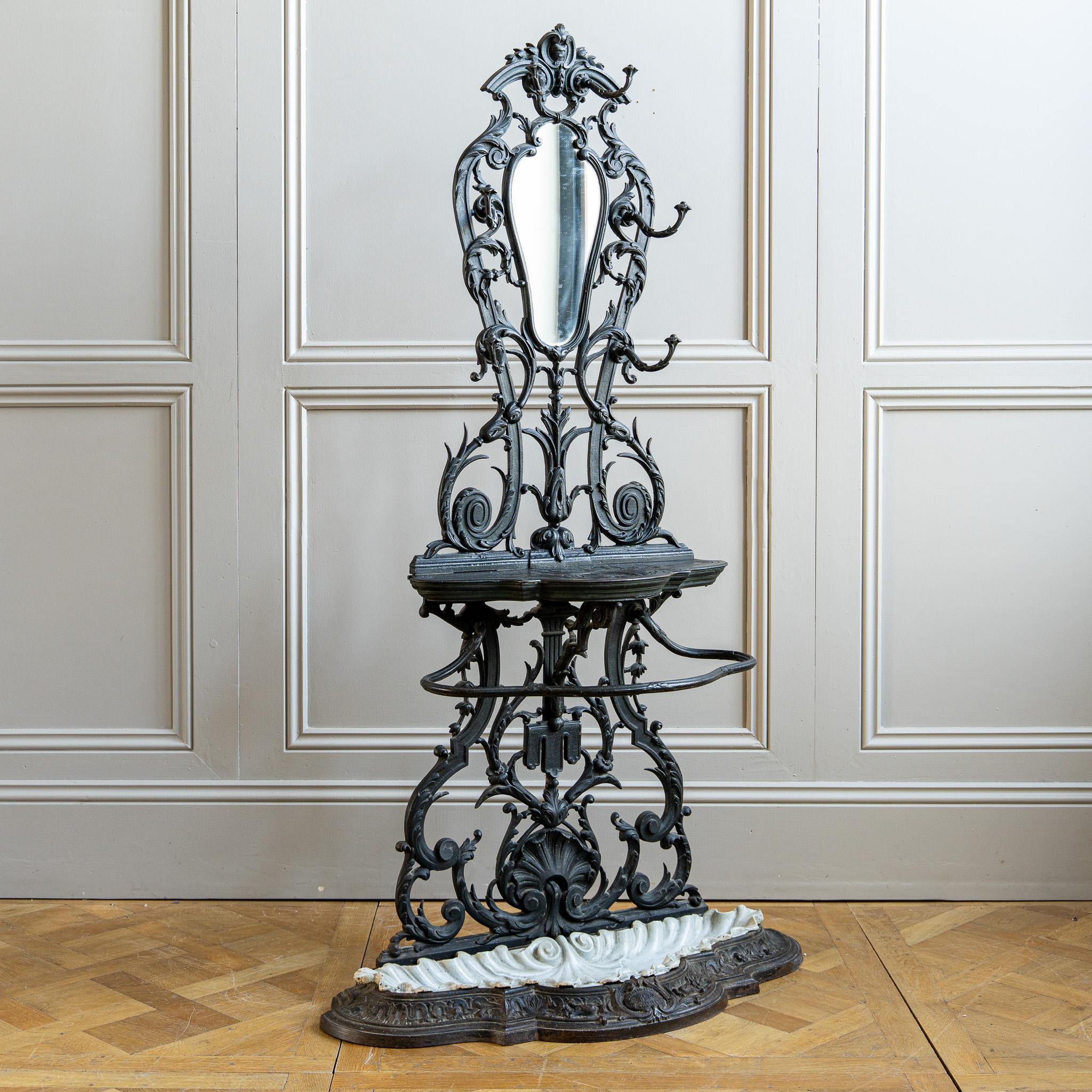 French Art Nouveau Cast Iron Hall Tree (Model No. 30) by Corneau Frères For Sale