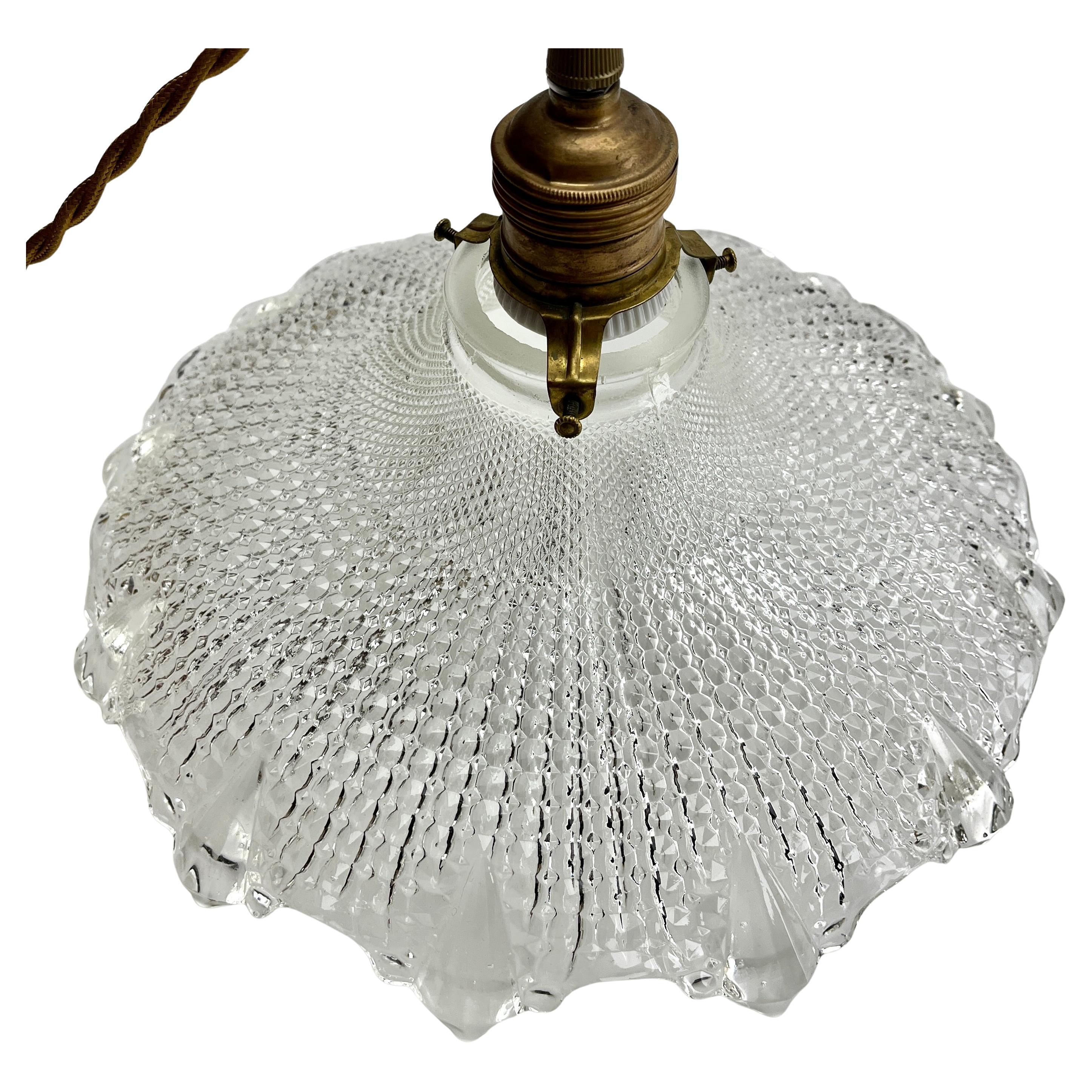 Lampada da soffitto Art Nouveau, Scailmont Belgio, paralume in vetro, anni '30 in vendita 6