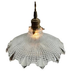 Lampada da soffitto Art Nouveau, Scailmont Belgio, paralume in vetro, anni '30