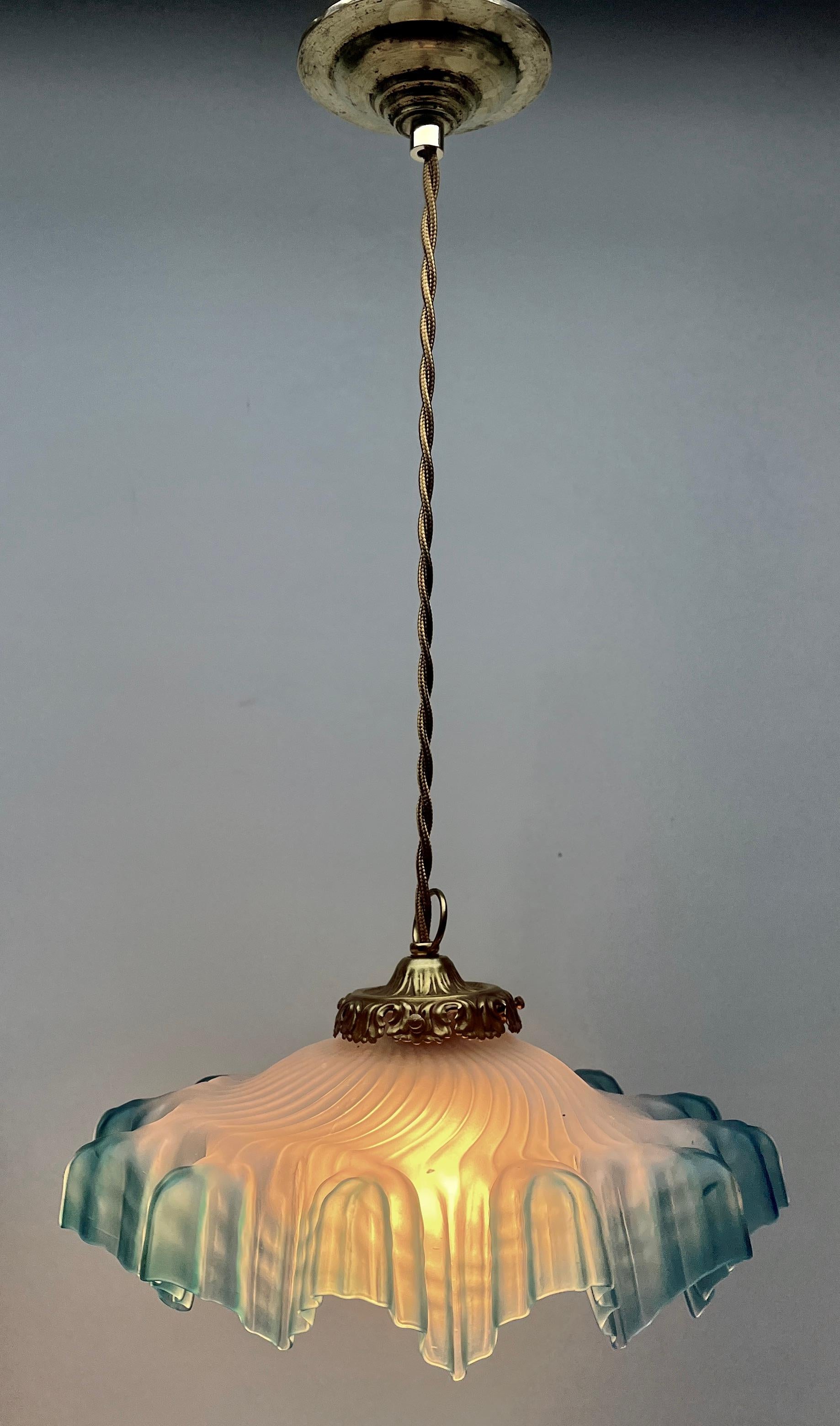 art nouveau glass lamp shade
