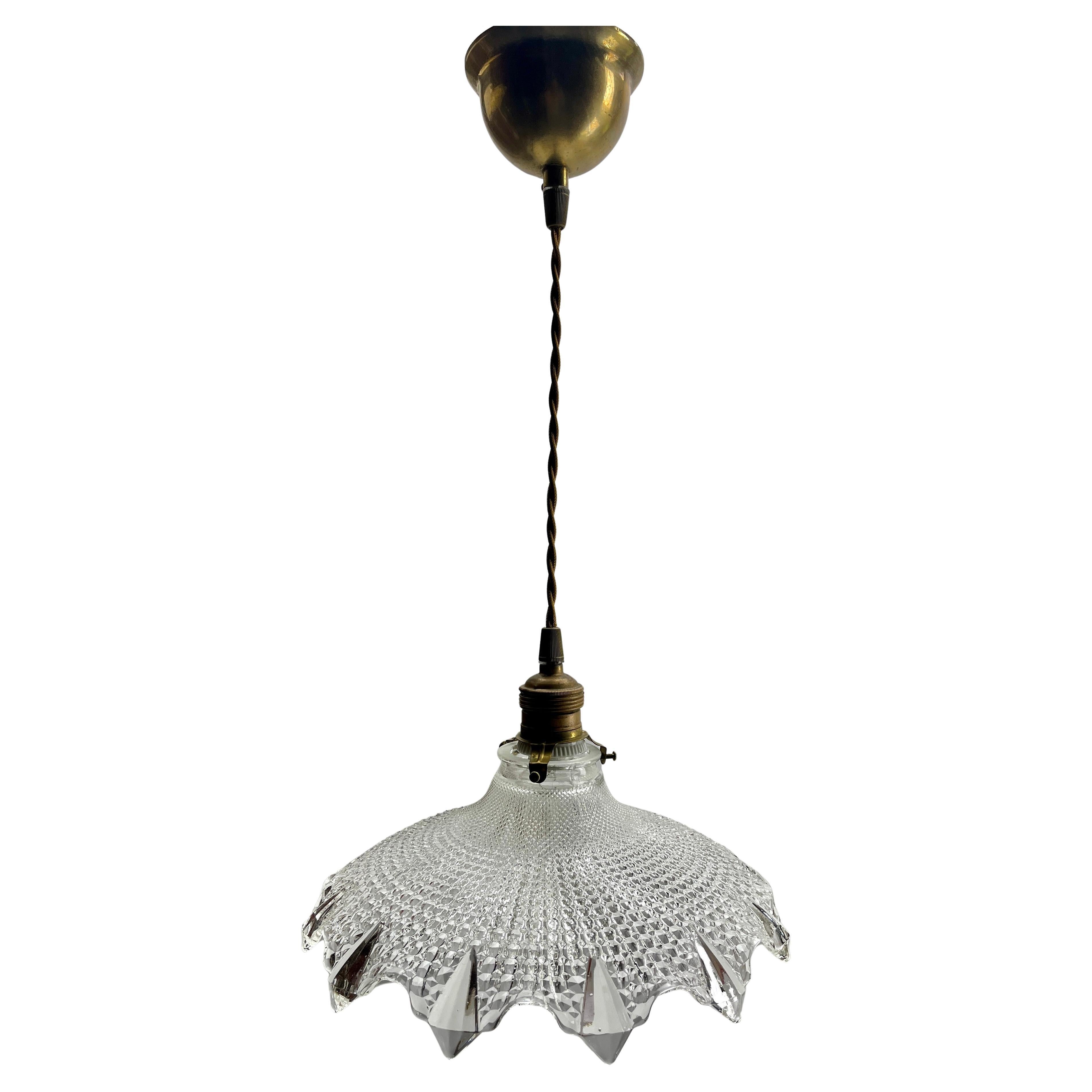 Lampada da soffitto Art Nouveau, Scailmont Belgio, paralume in vetro, anni '30 In condizioni buone in vendita a Verviers, BE