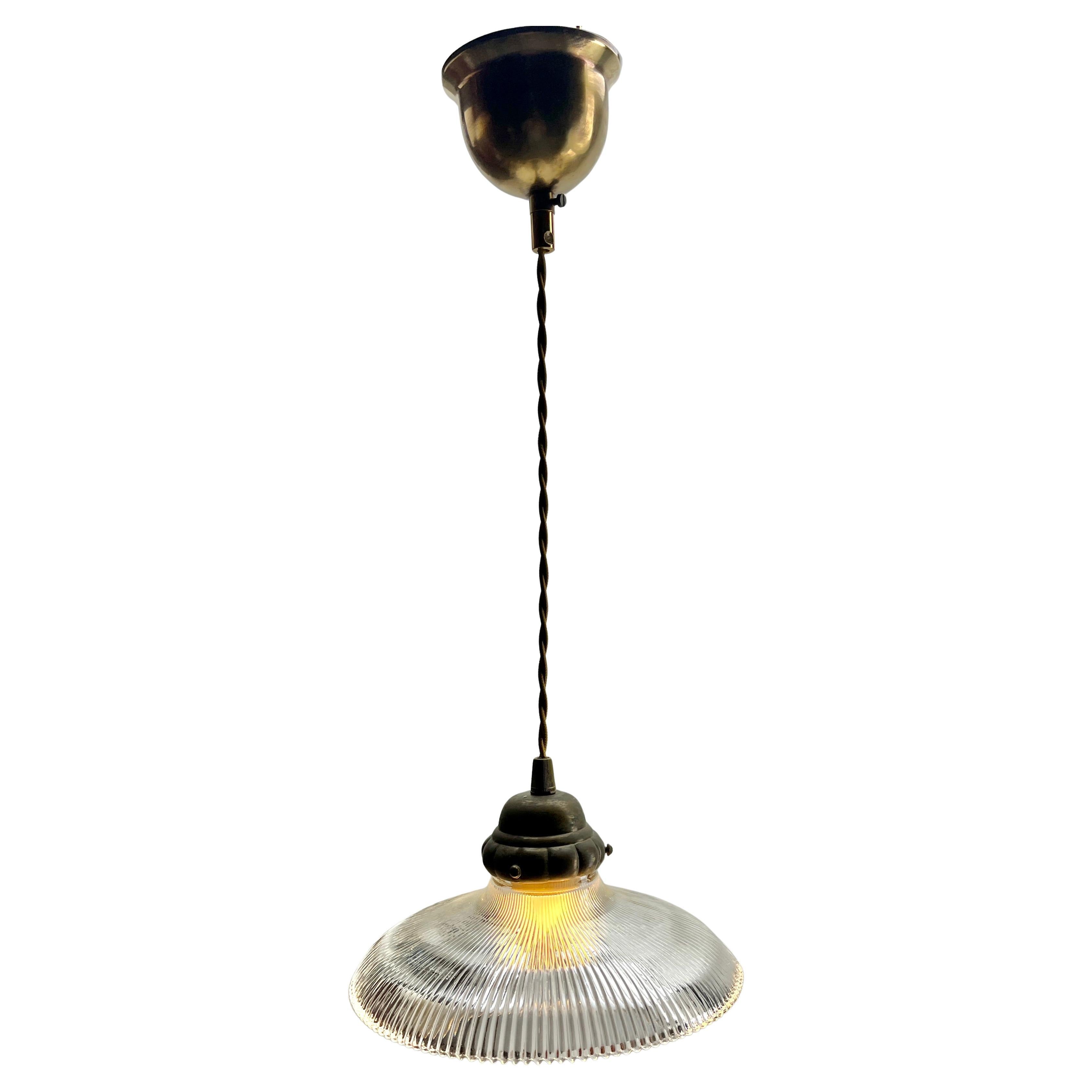 Art Nouveau Ceiling Lamp, Scailmont Belgium Glass Shade, 1930s In Good Condition For Sale In Verviers, BE
