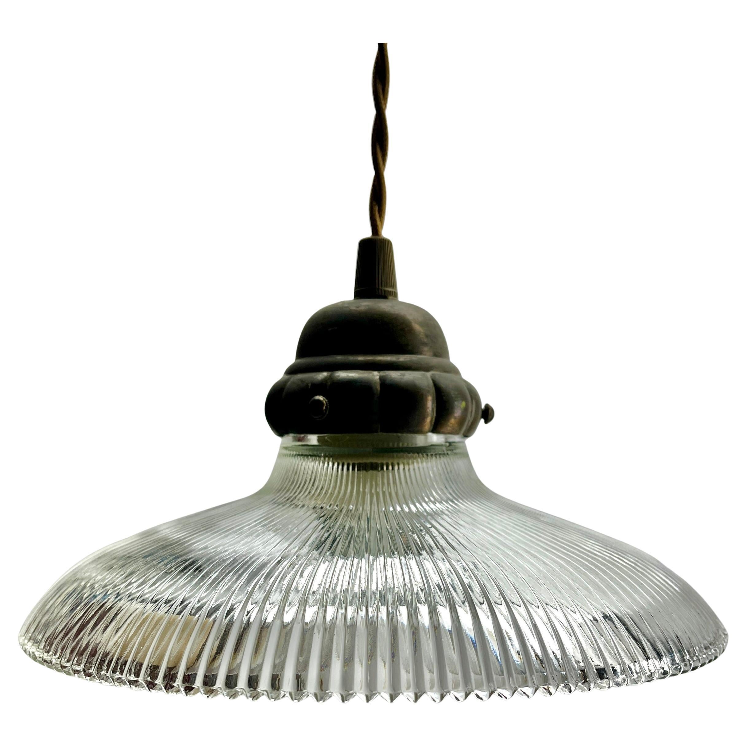 Mid-20th Century Art Nouveau Ceiling Lamp, Scailmont Belgium Glass Shade, 1930s For Sale