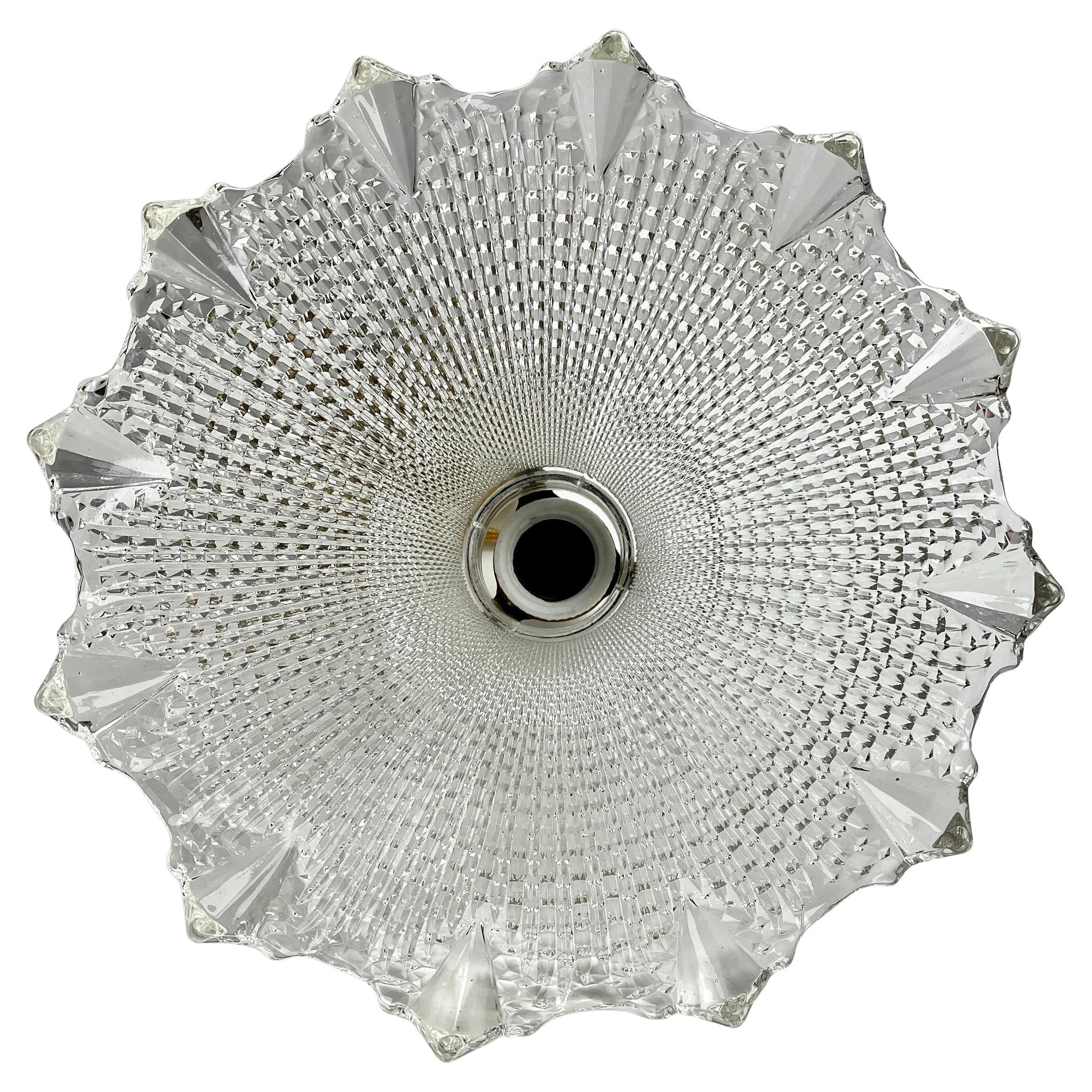 Lampada da soffitto Art Nouveau, Scailmont Belgio, paralume in vetro, anni '30 in vendita 1