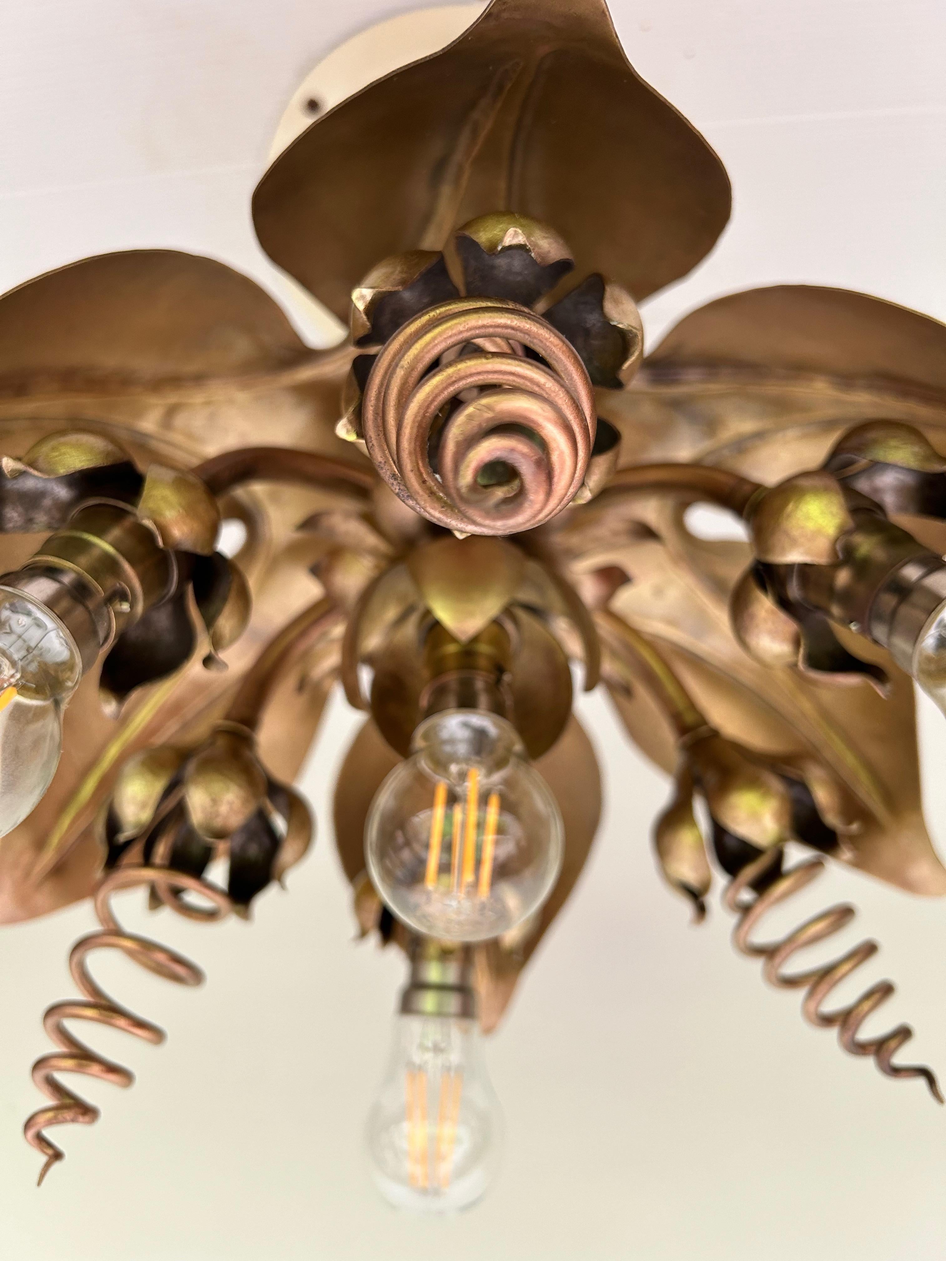 Lampada da soffitto a sospensione in stile liberty nel gusto di Was Benson In condizioni ottime in vendita a NANTES, FR