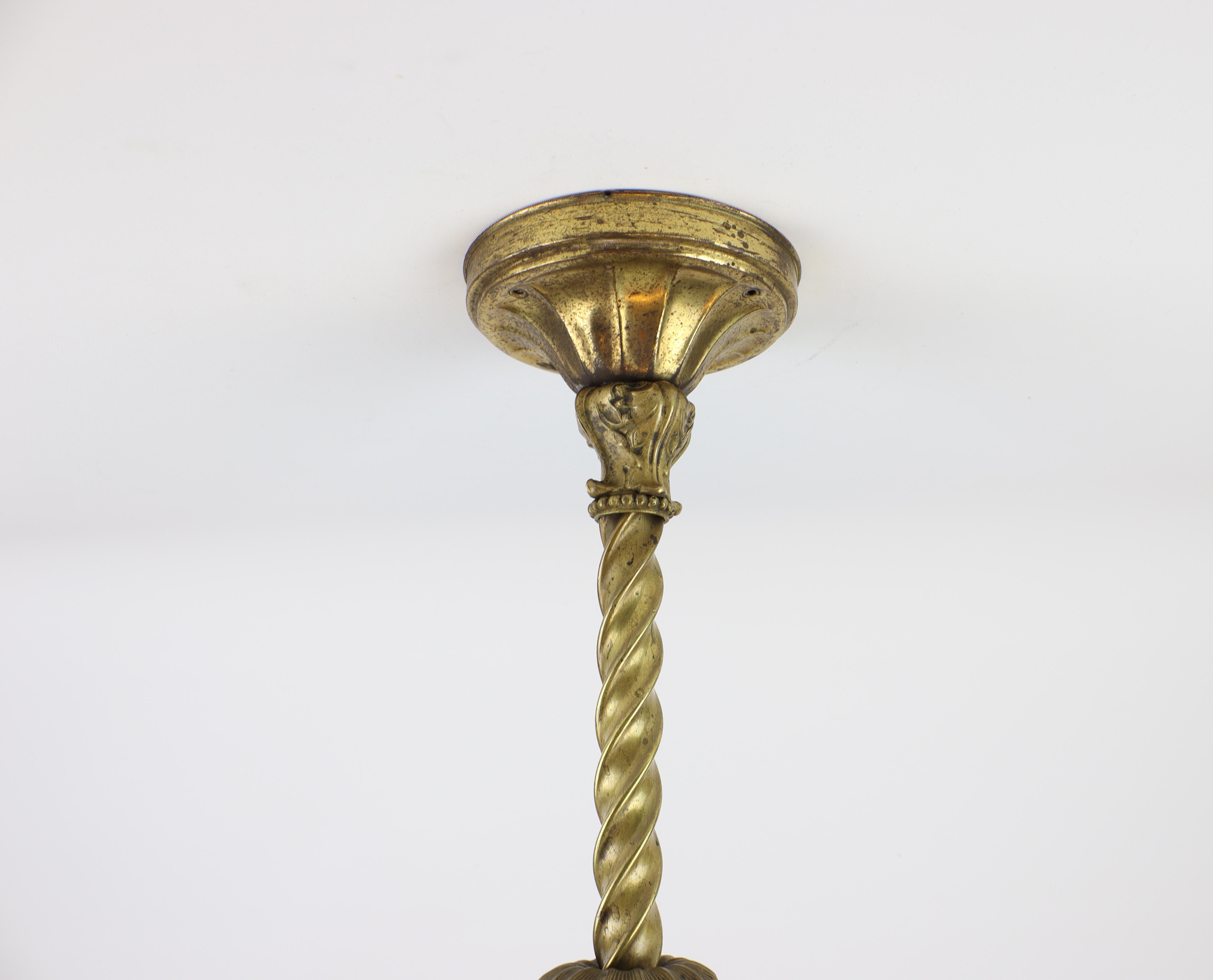 Czech Art Nouveau Ceiling Lamp with Decorative Holder For Sale