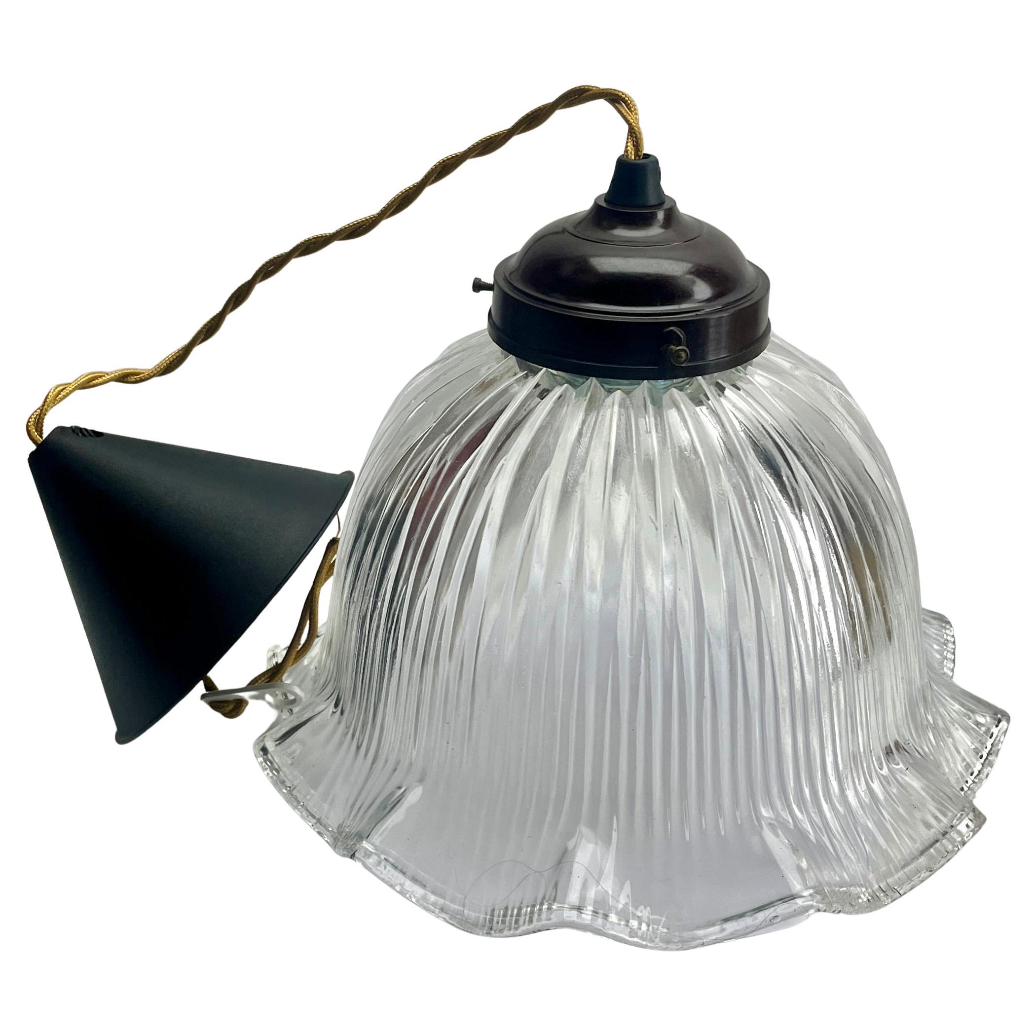 Art Nouveau Ceiling Lamps Set of 4 Scailmont Belgium Glass Shades, 1930s In Good Condition For Sale In Verviers, BE