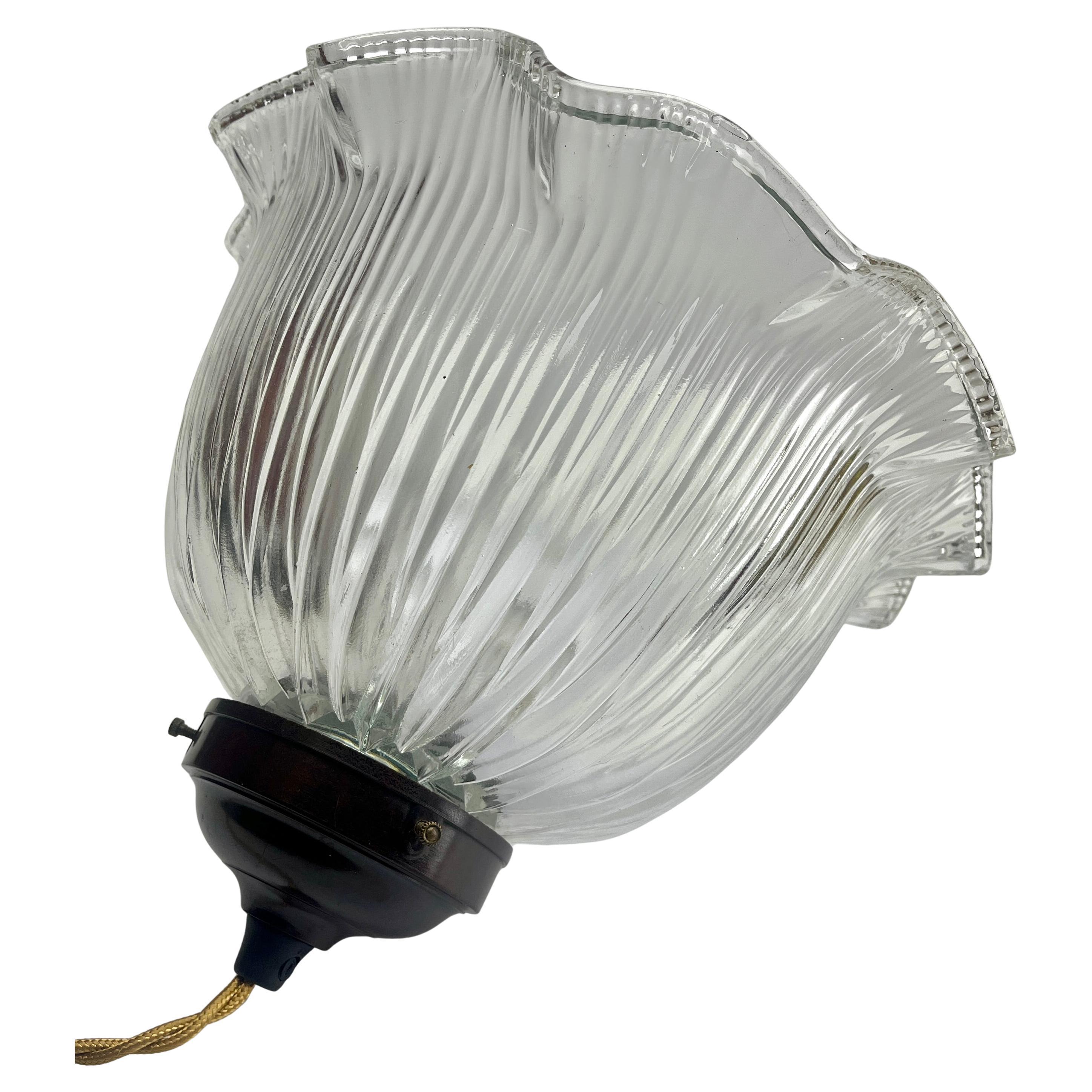 Art Nouveau Ceiling Lamps Set of 4 Scailmont Belgium Glass Shades, 1930s For Sale 1