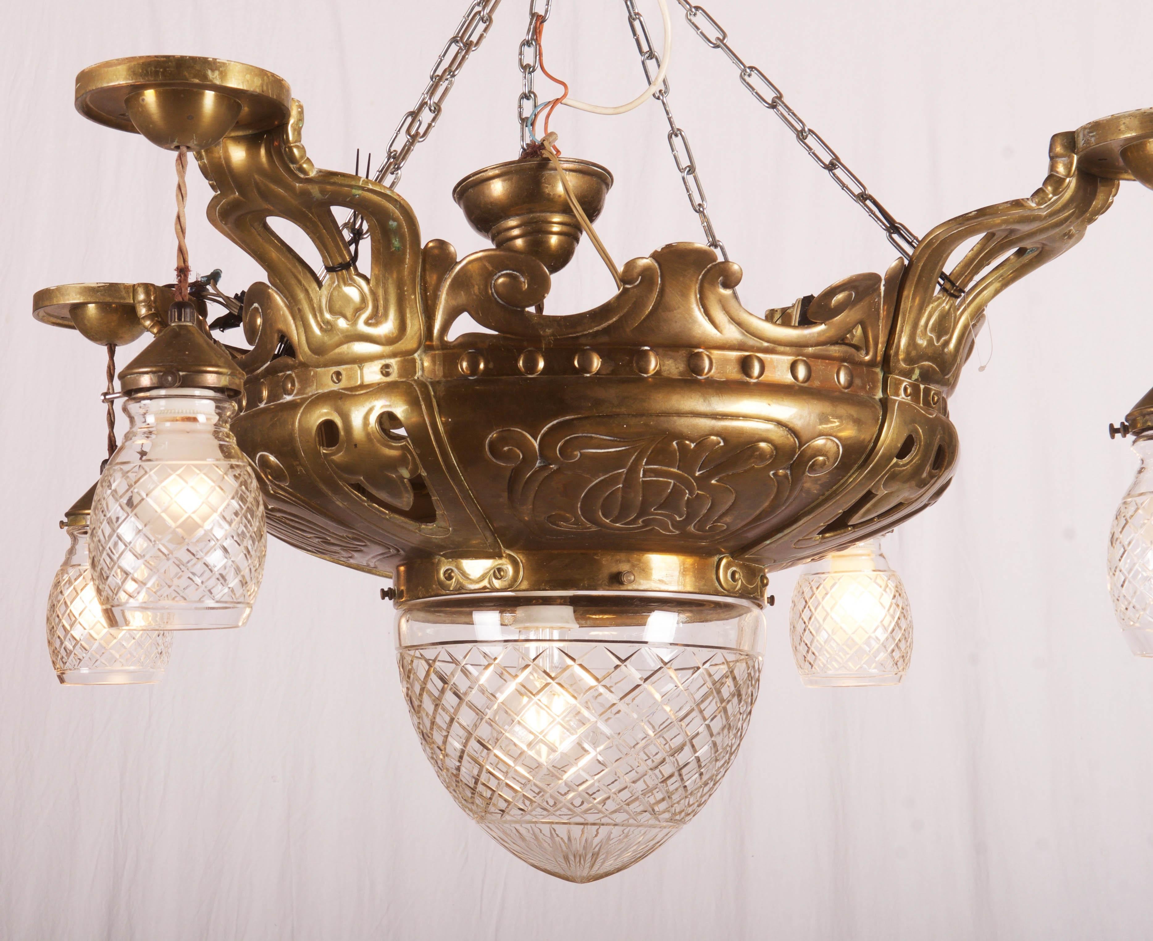Early 20th Century Art Nouveau Ceiling Lights Flush Mounth Lamp