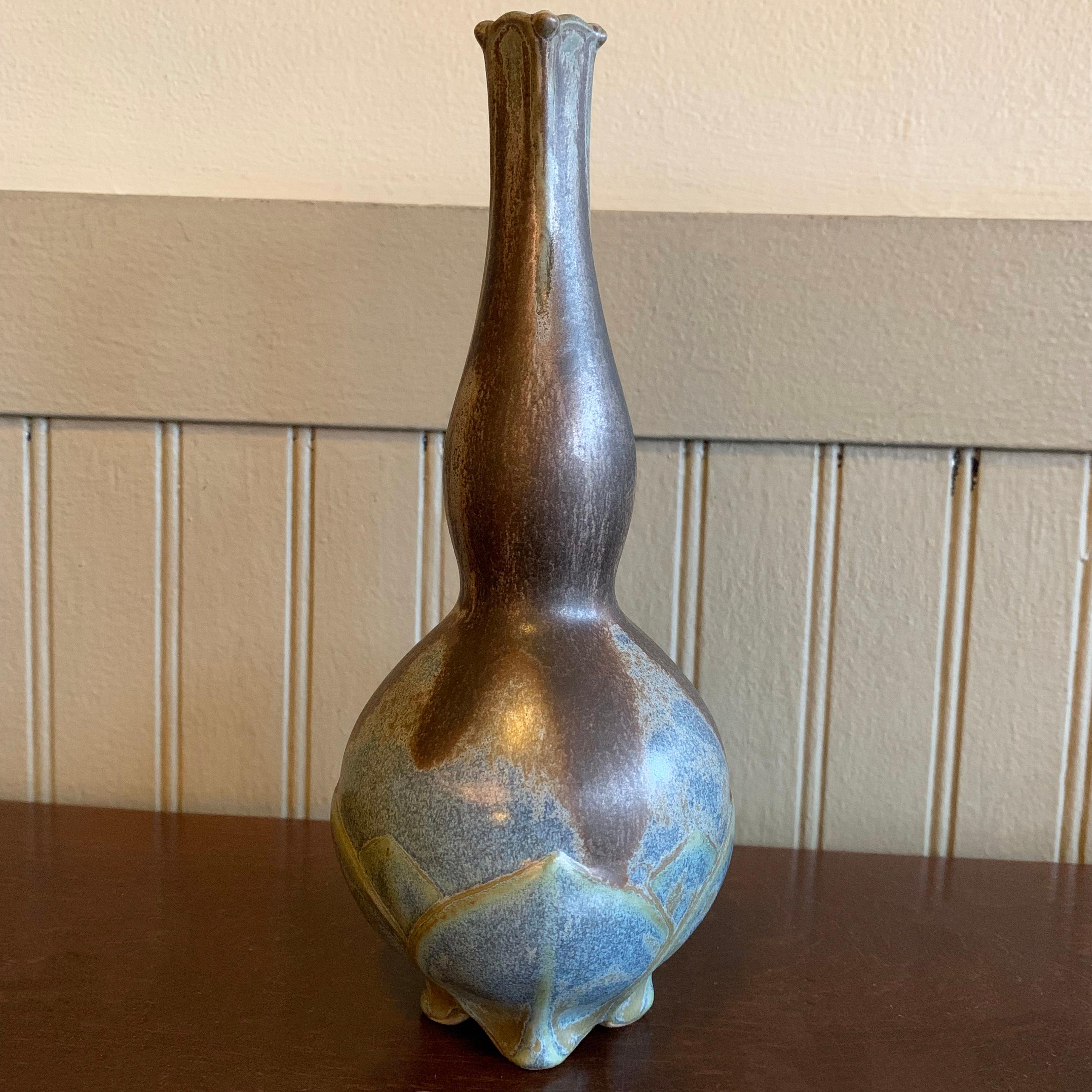 French Art Nouveau Ceramic Art Pottery Bud Vase