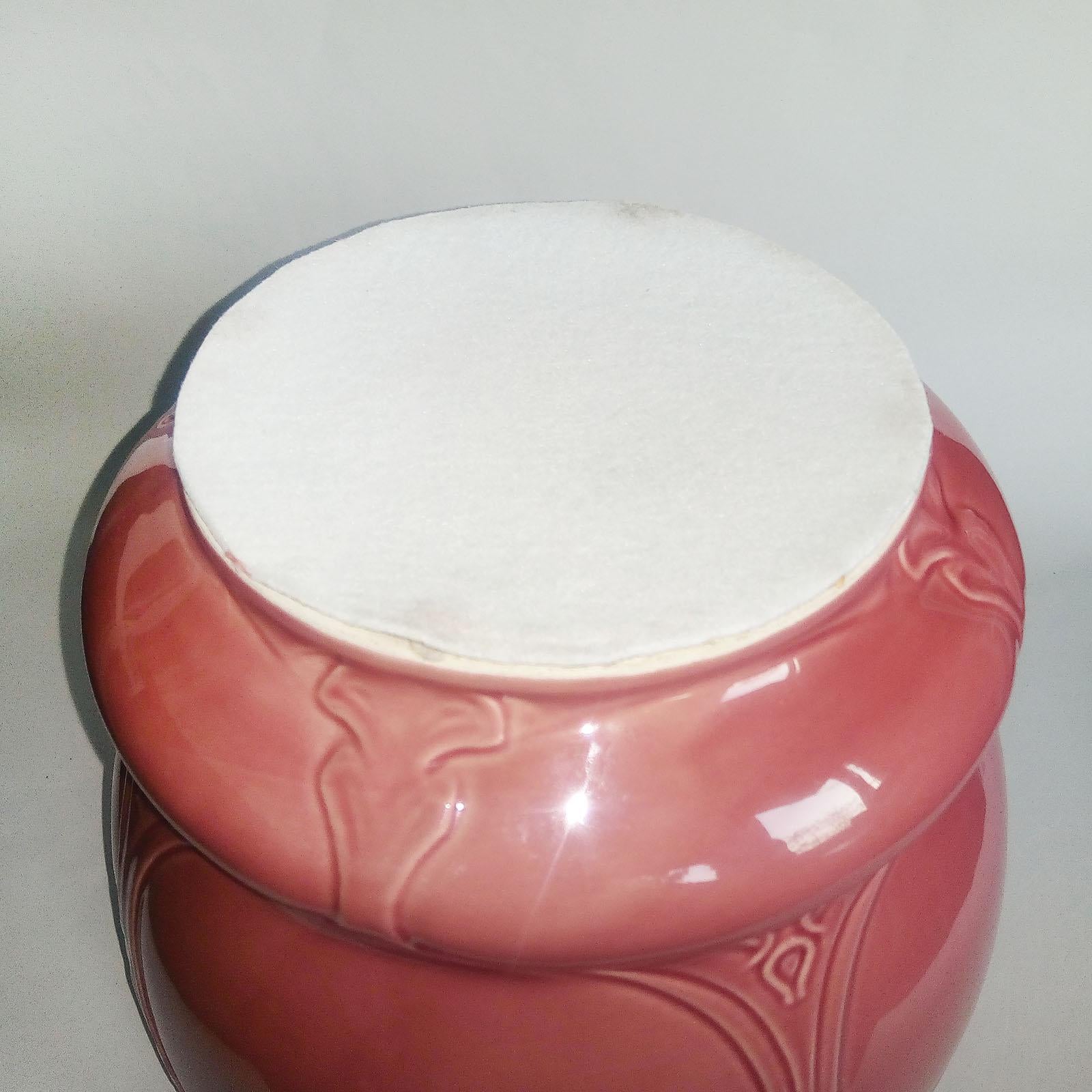 Glazed Art Nouveau Ceramic Cache Pot