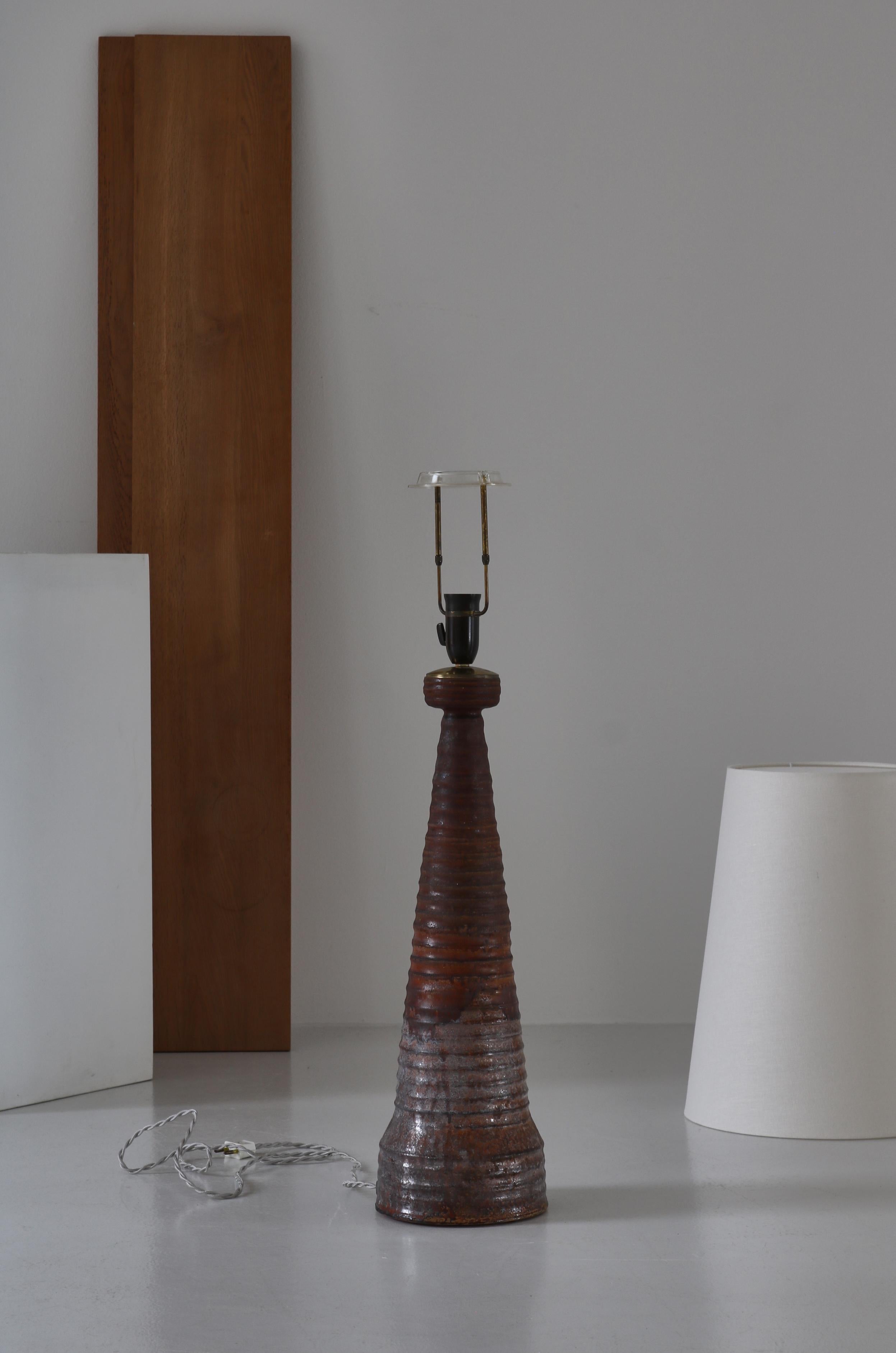 Art Nouveau Ceramic Floor/Table Lamp, Hans Henrik Petersen 
