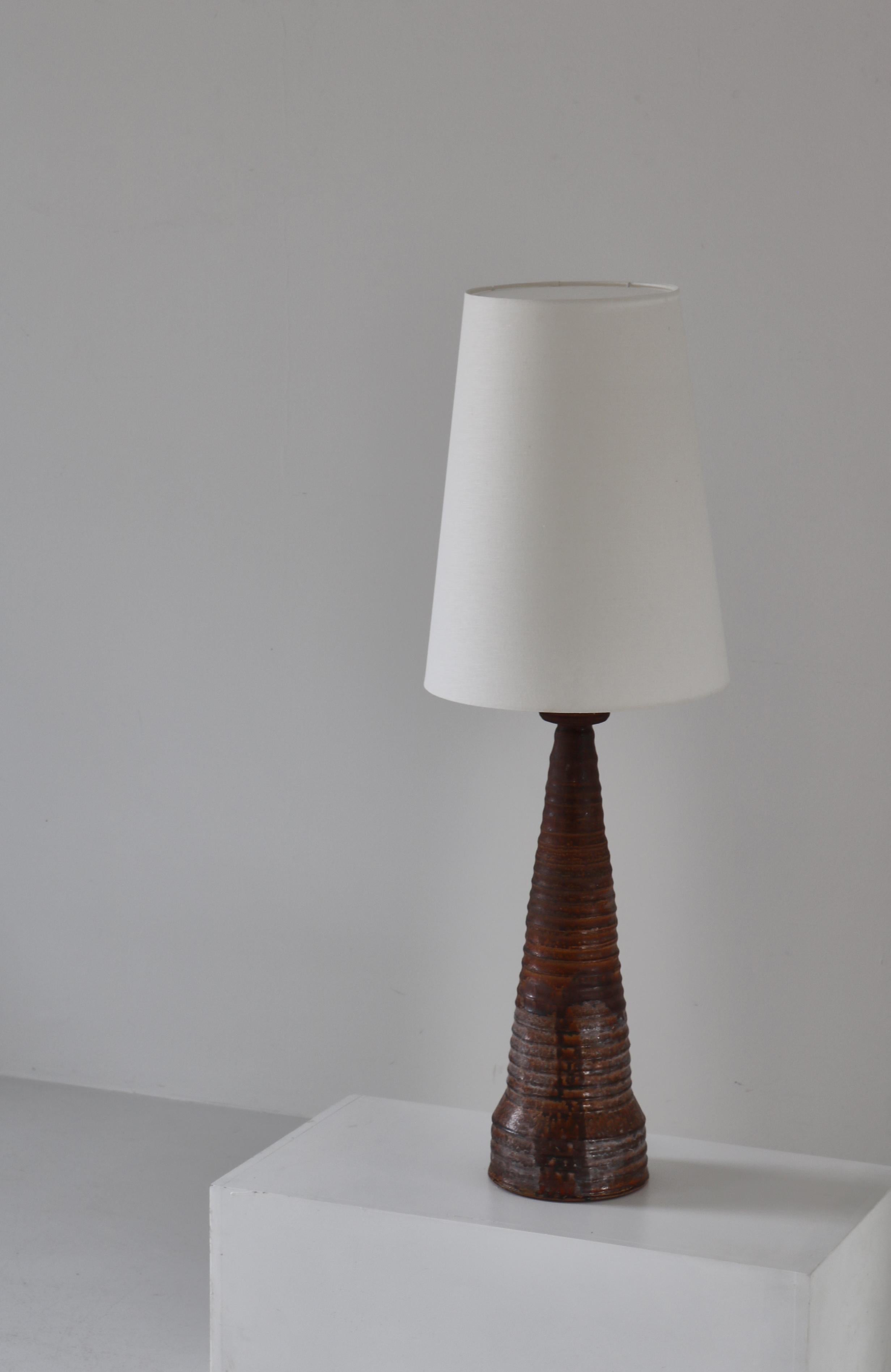 Scandinavian Modern Art Nouveau Ceramic Floor/Table Lamp, Hans Henrik Petersen 
