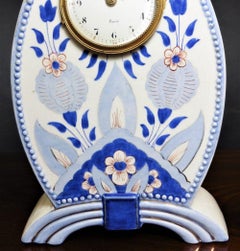 Orologio da tavolo in ceramica Art Nouveau