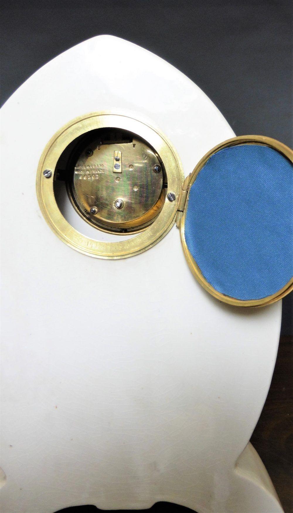 Art Nouveau Ceramic Mantel Clock In Good Condition For Sale In Norwich, GB