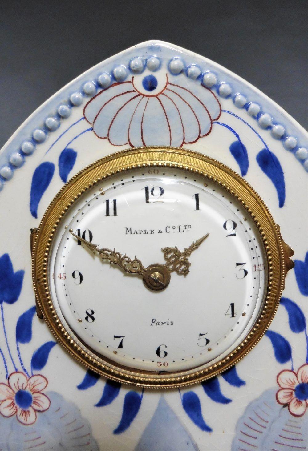Art Nouveau Ceramic Mantel Clock For Sale 1
