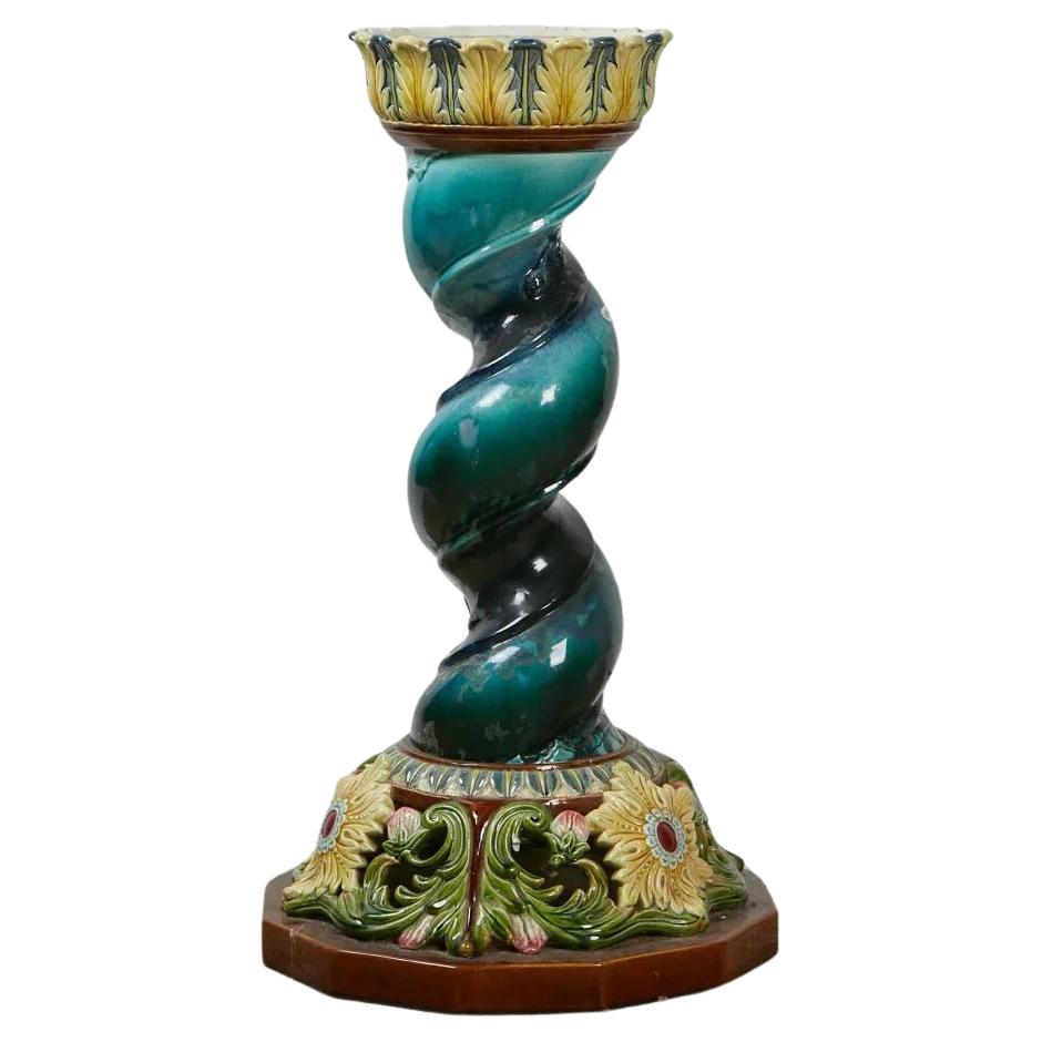 art nouveau ceramic pedestal  circa 1900 For Sale