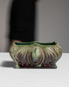 Art Nouveau Ceramic Planter from Belgium, Glazed Finish, 1910-1919