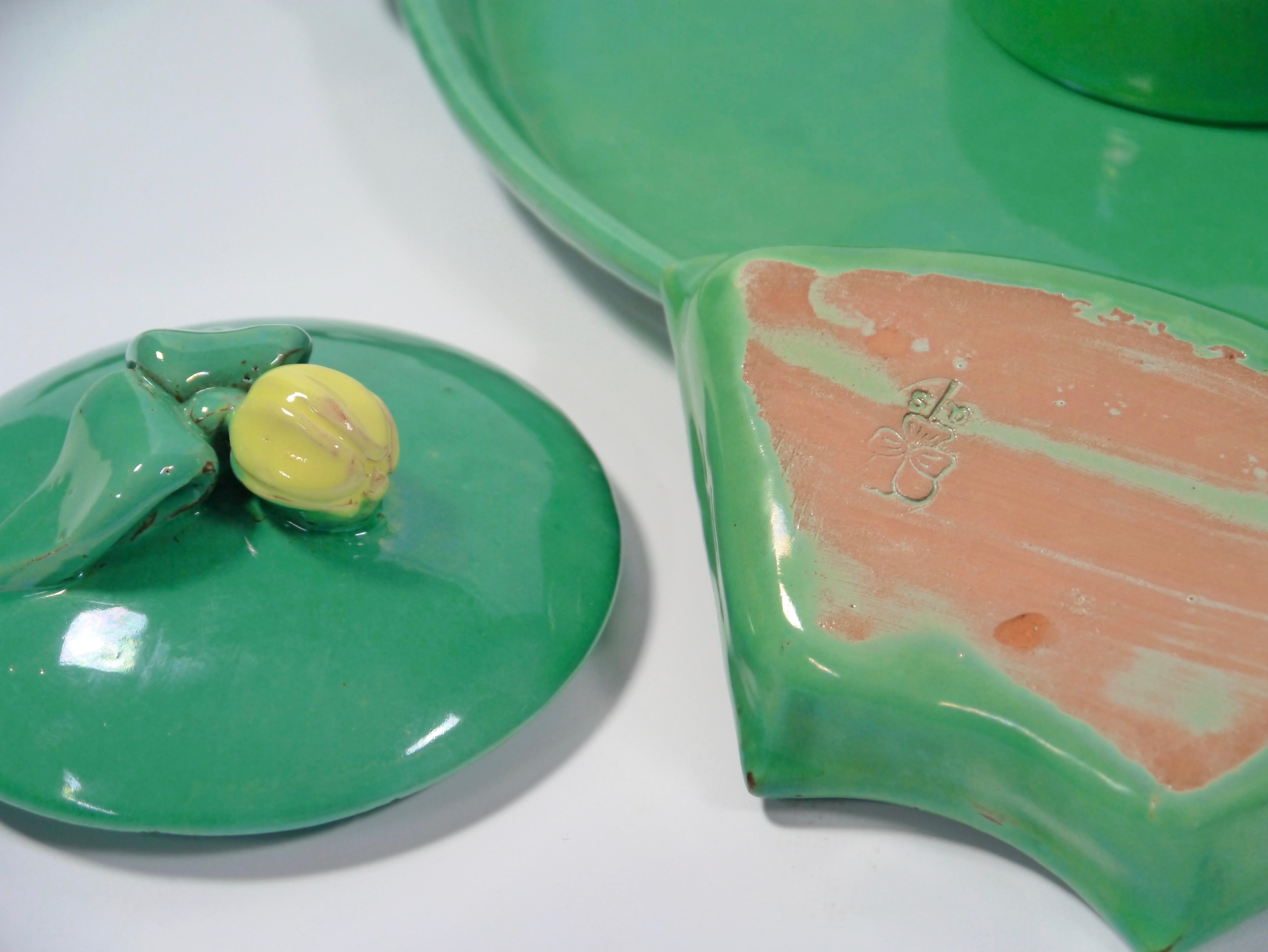 Céramique Plat de service en céramique Art nouveau d'Andreas Schneider:: Norvège:: années 1910 en vente