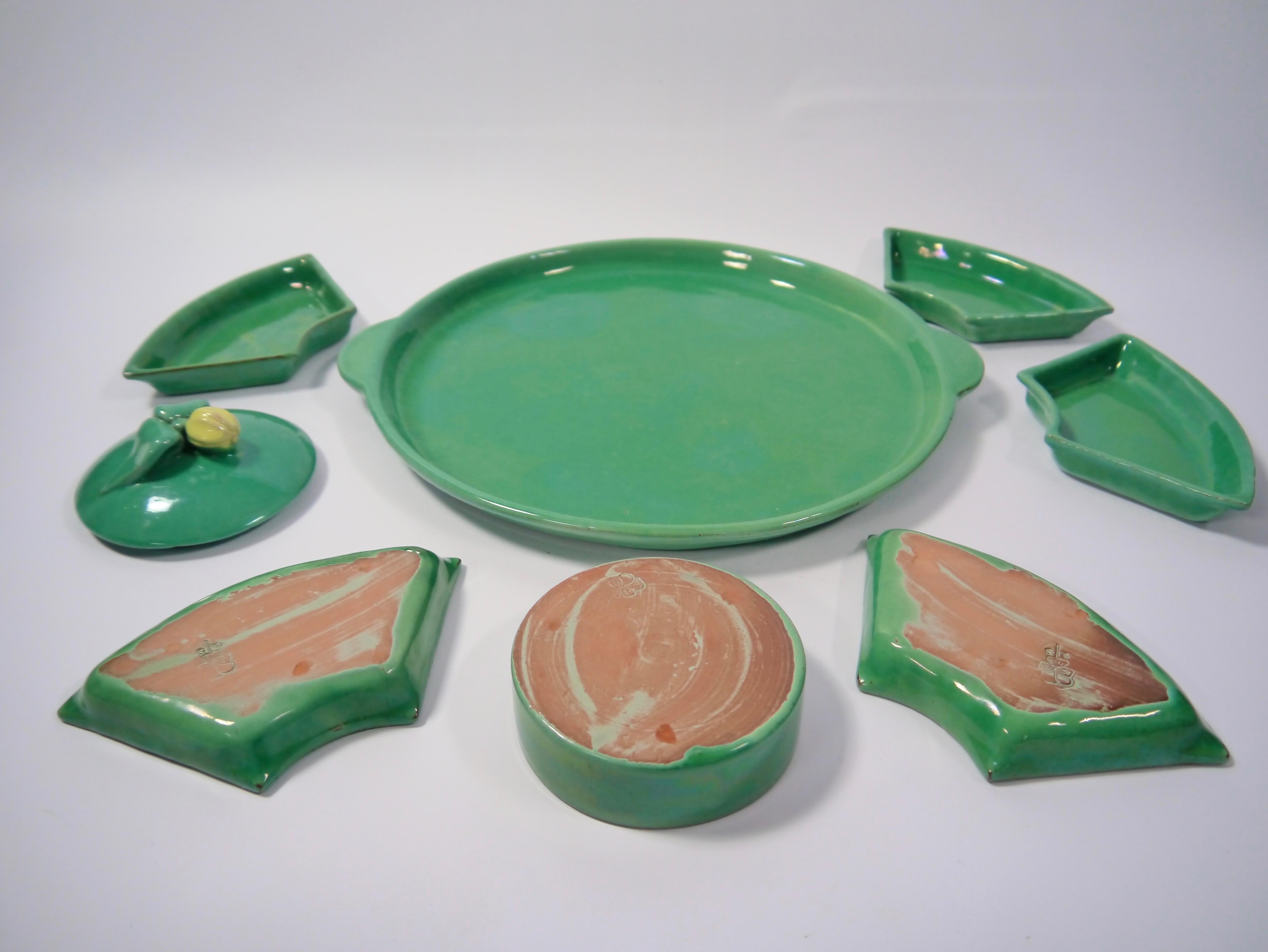 Plat de service en céramique Art nouveau d'Andreas Schneider:: Norvège:: années 1910 en vente 1