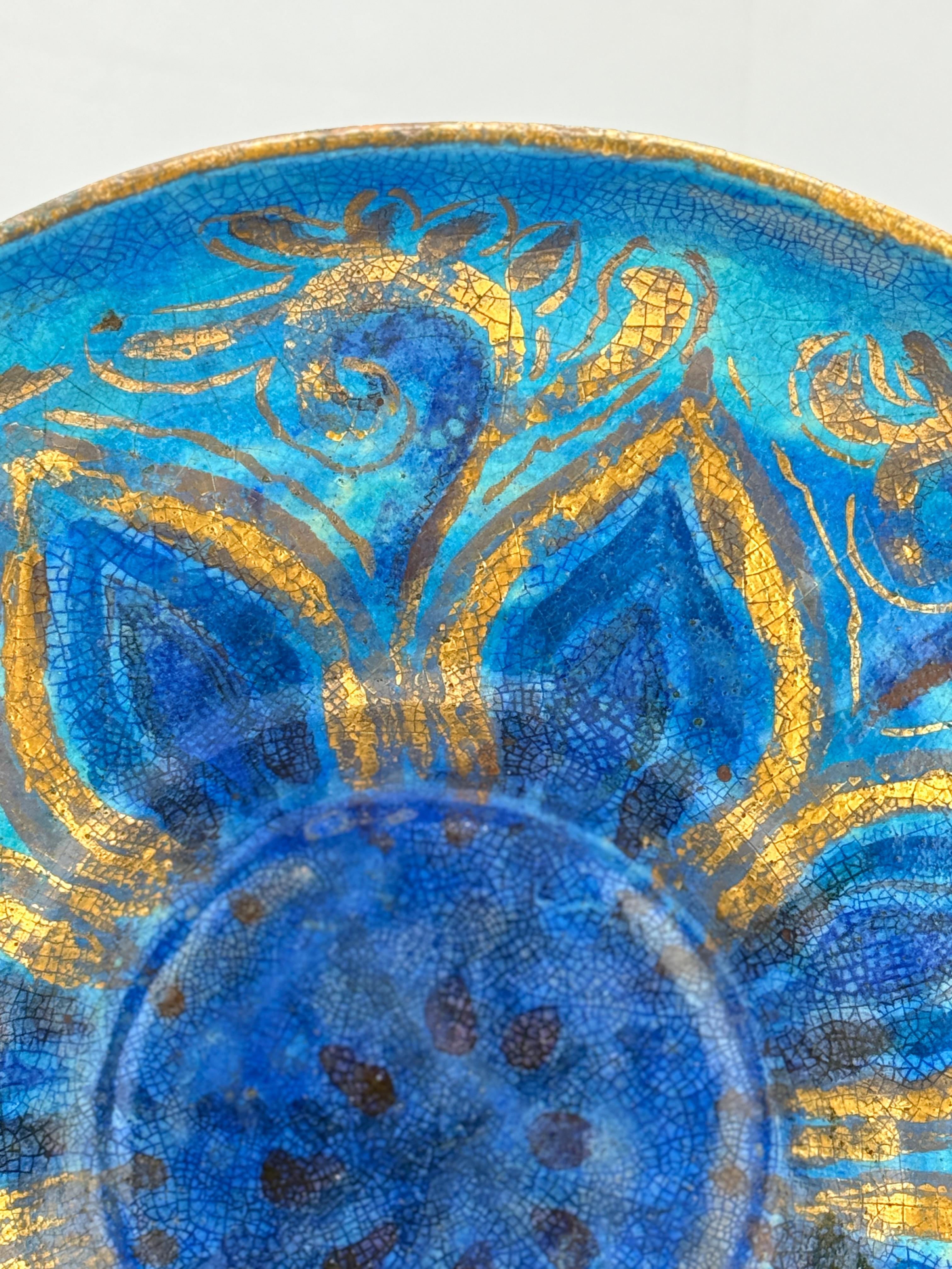 American Art Nouveau Ceramic Sunflower Platter by Edith Varian Cockcroft C. 1930 For Sale