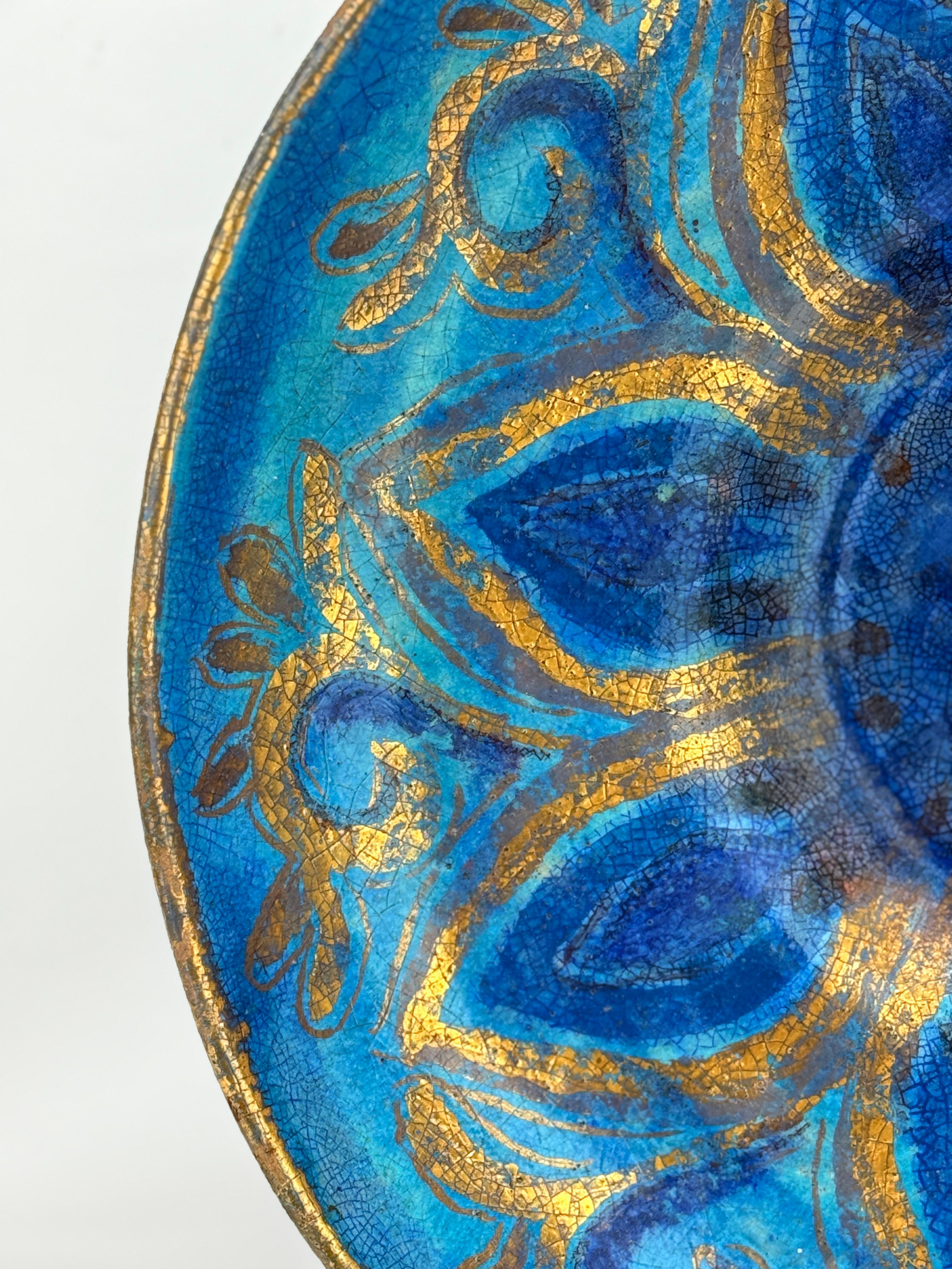 Art Nouveau Ceramic Sunflower Platter by Edith Varian Cockcroft C. 1930 In Good Condition For Sale In Atlanta, GA