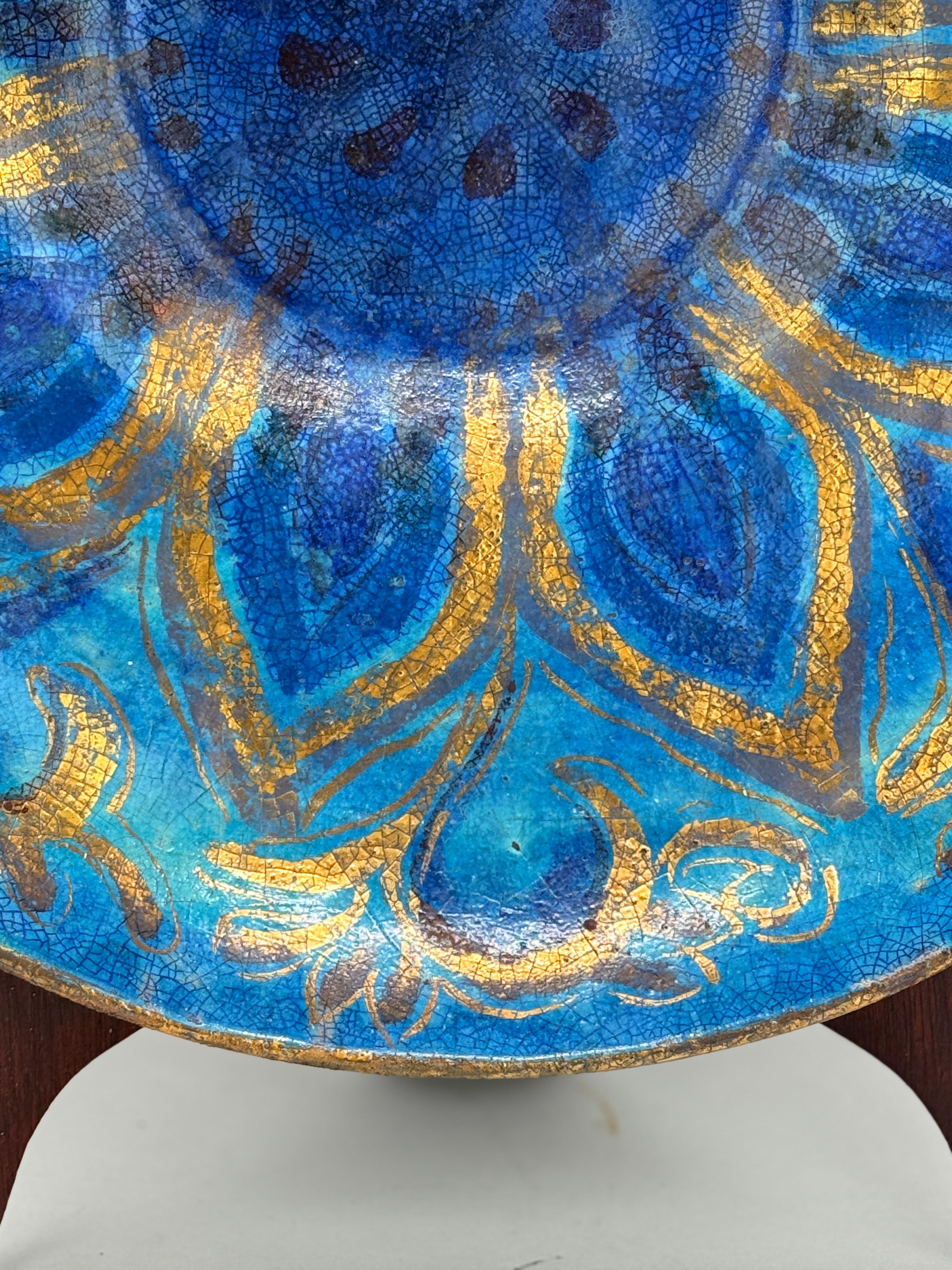 20th Century Art Nouveau Ceramic Sunflower Platter by Edith Varian Cockcroft C. 1930 For Sale