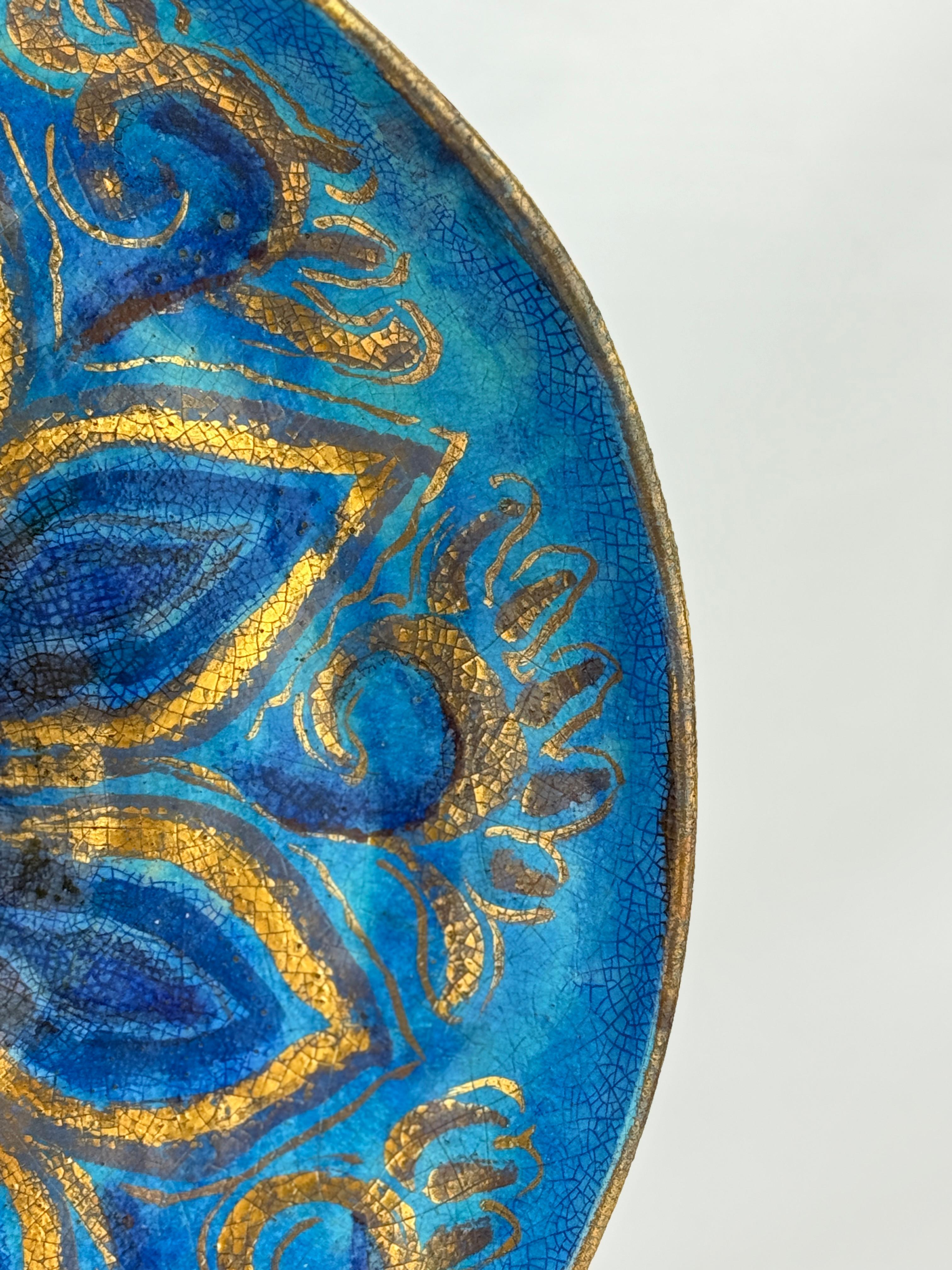 Art Nouveau Ceramic Sunflower Platter by Edith Varian Cockcroft C. 1930 For Sale 1
