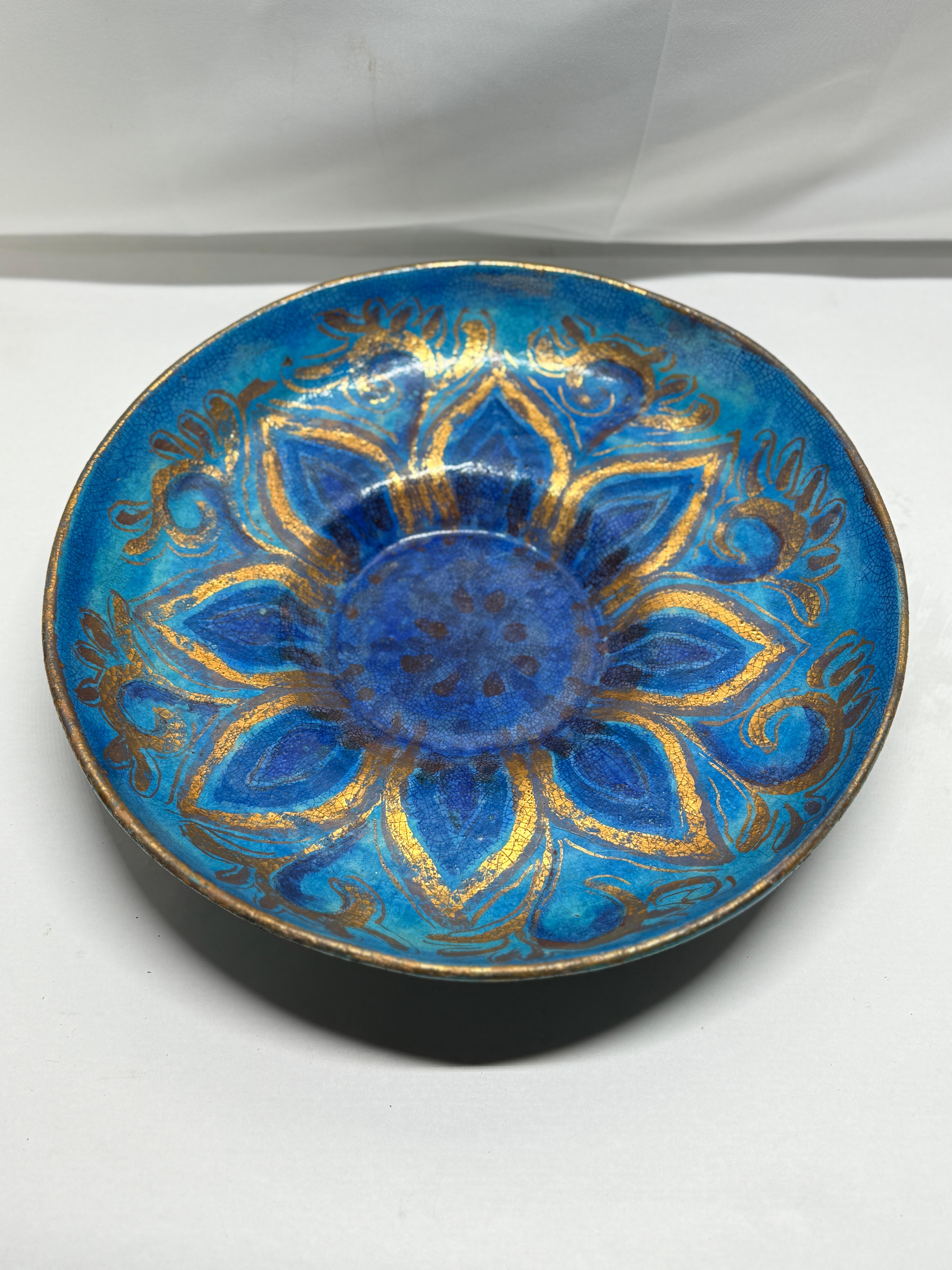 Art Nouveau Ceramic Sunflower Platter by Edith Varian Cockcroft C. 1930 For Sale 2