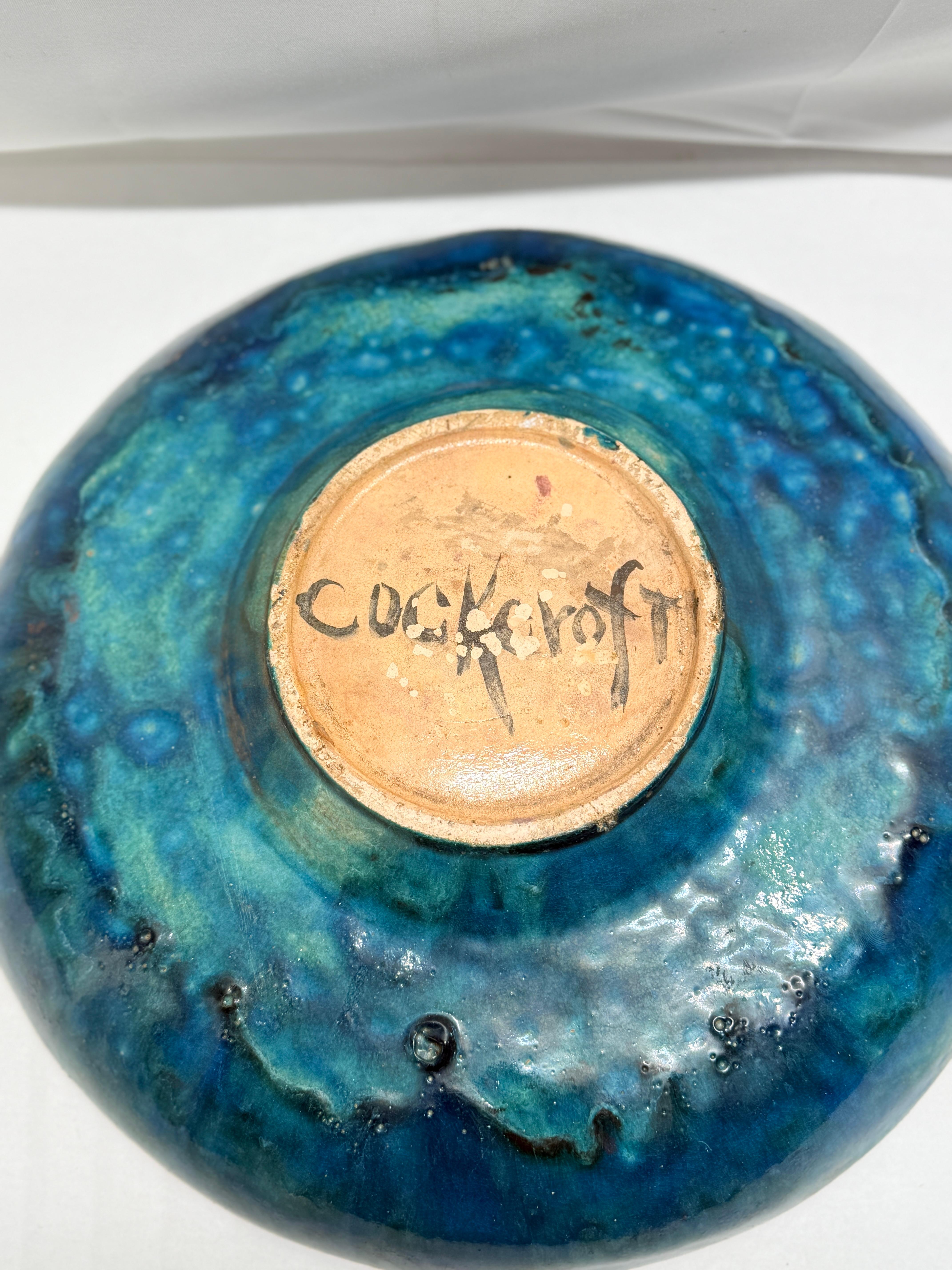 Art Nouveau Ceramic Sunflower Platter by Edith Varian Cockcroft C. 1930 For Sale 4