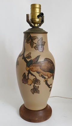 Art Nouveau Ceramic Table Lamp by Lauritz Adolph Hjorth, Denmark, 1930s