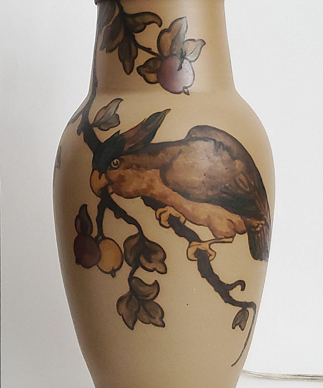 Danese Art Nouveau Ceramic Table Lamp by Lauritz Adolph Hjorth, Denmark, 1930s in vendita