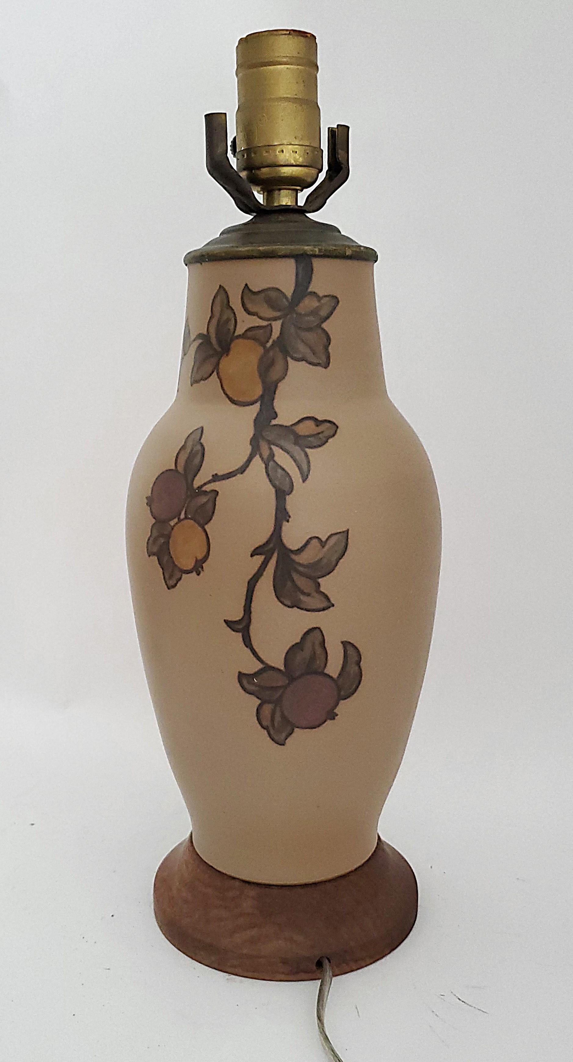 Fatto a mano Art Nouveau Ceramic Table Lamp by Lauritz Adolph Hjorth, Denmark, 1930s in vendita