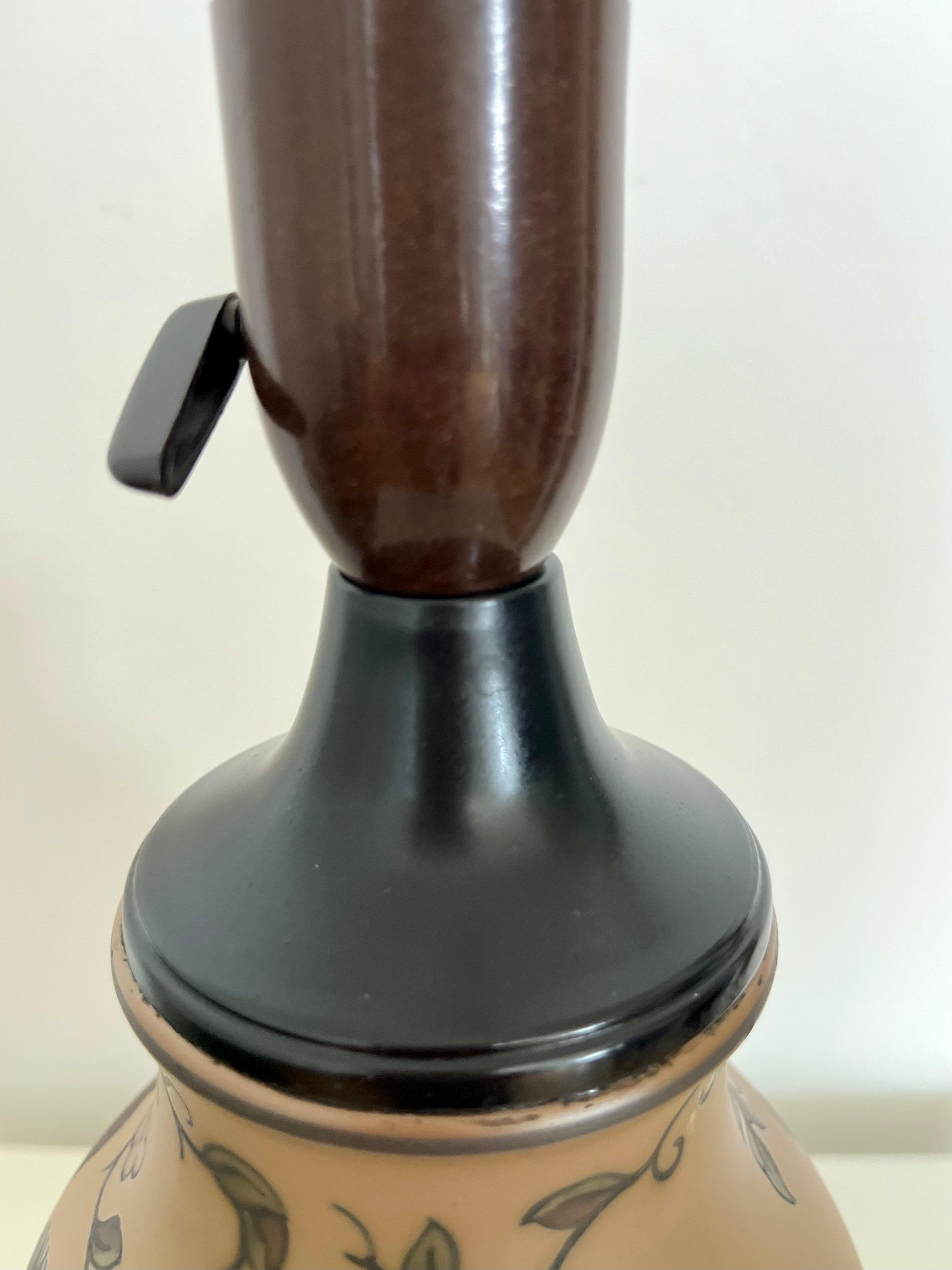 Art Nouveau Ceramic Table Lamp Hand Decorated by L. Hjorth, Denmark, 1930s For Sale 10