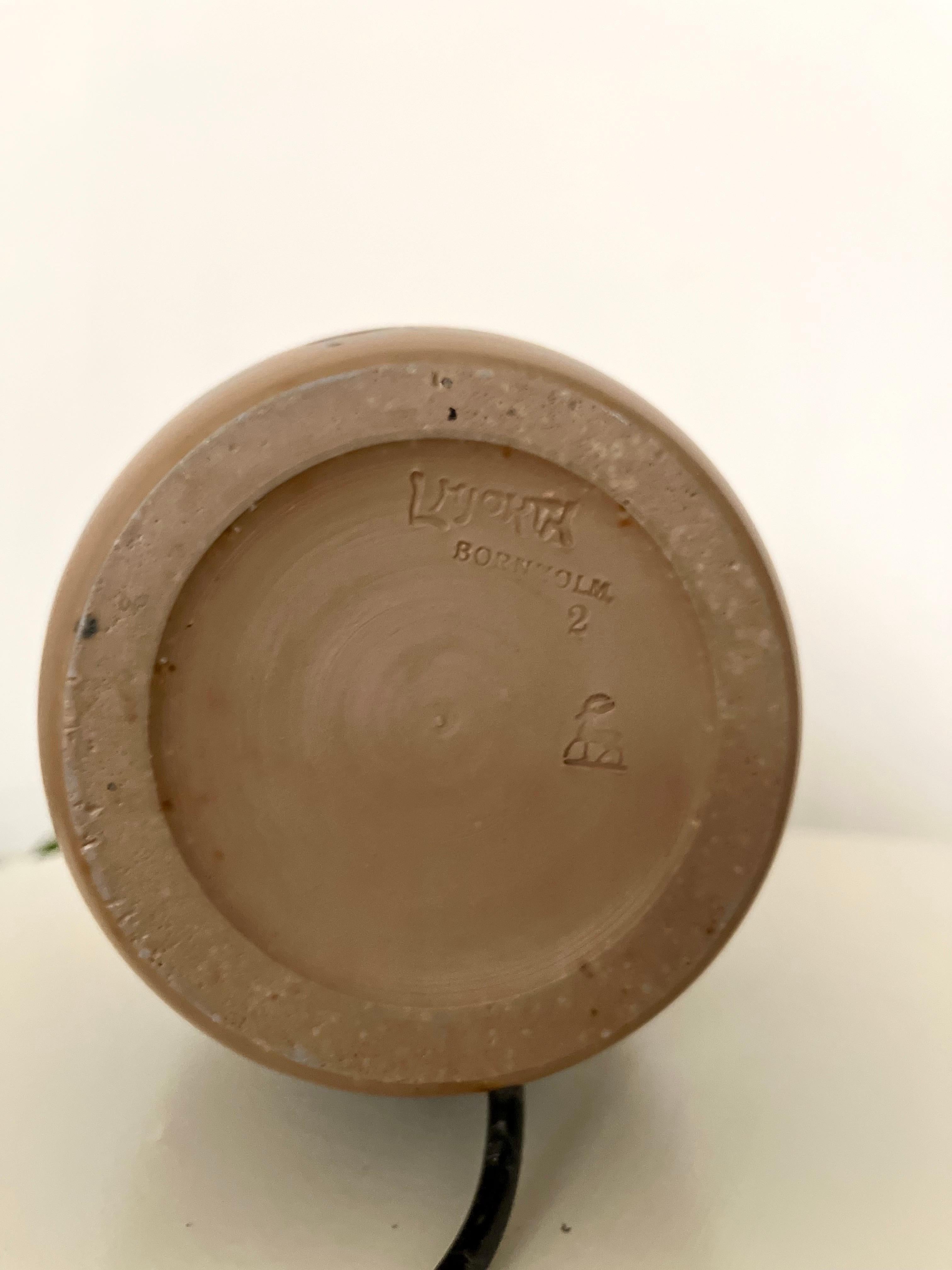 Lampe de table en céramique Art Nouveau décorée à la main par L. Hjorth, Danemark, années 1930 en vente 10
