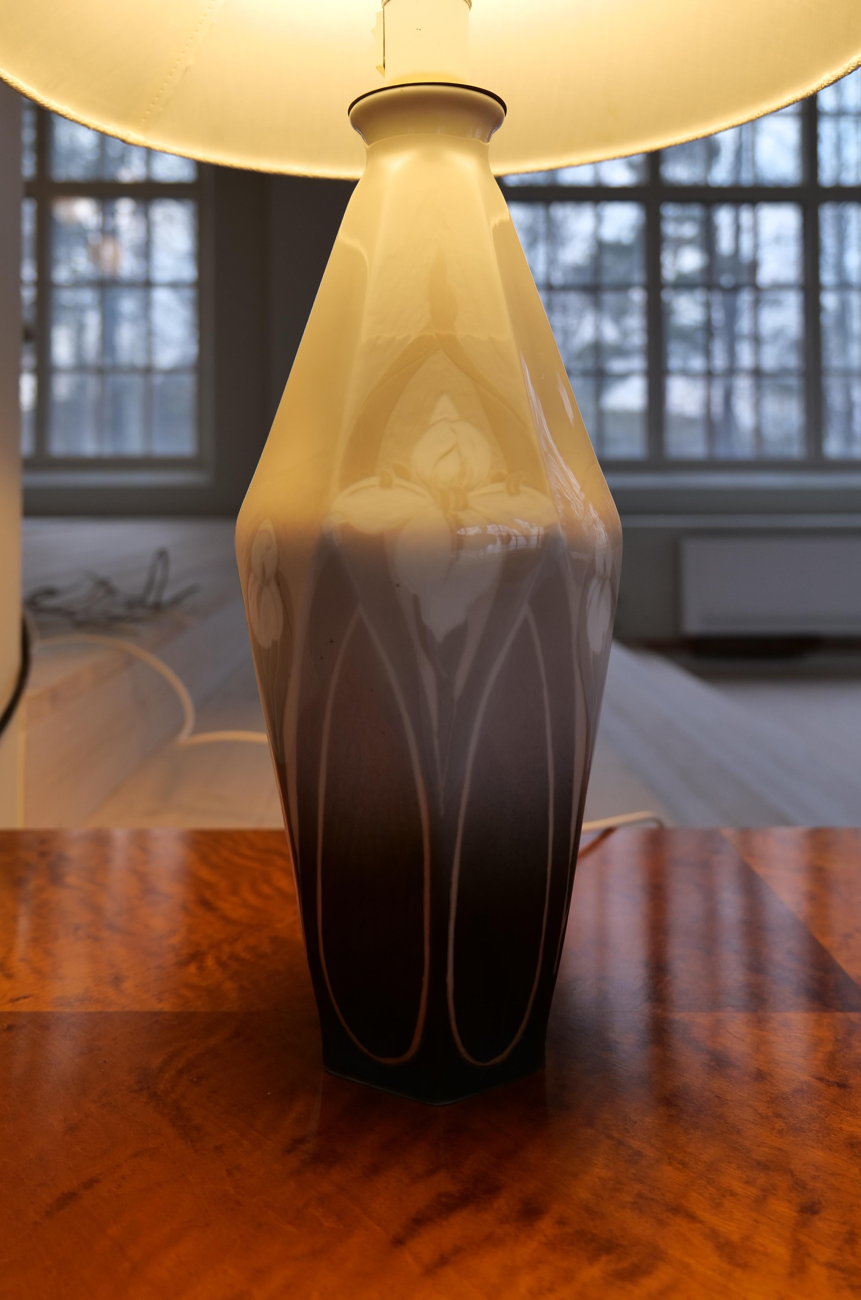 Art Nouveau Ceramic Table Lamp Rörstrand Sweden, 1900 en venta 3