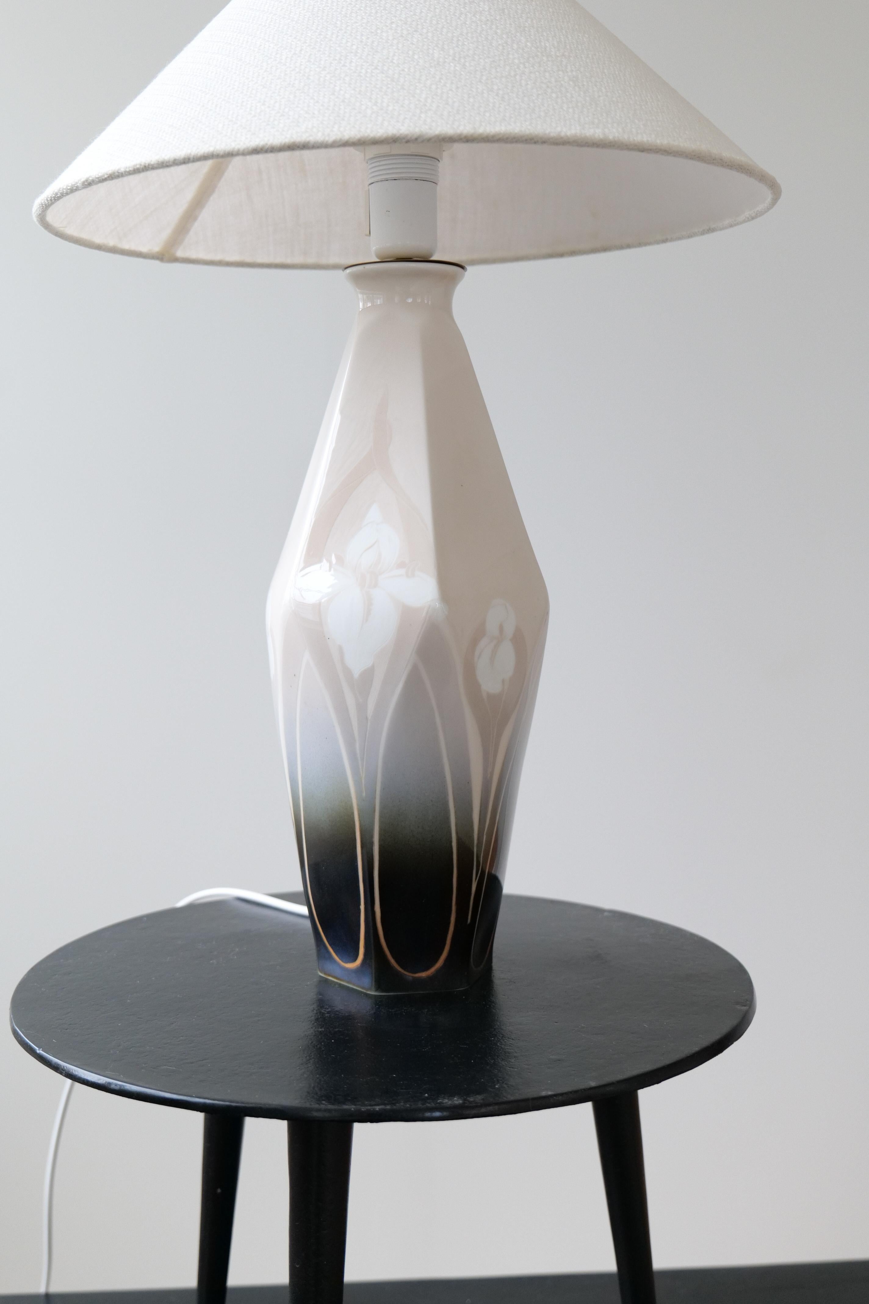Art Nouveau Ceramic Table Lamp Rörstrand Sweden, 1900 en venta 5