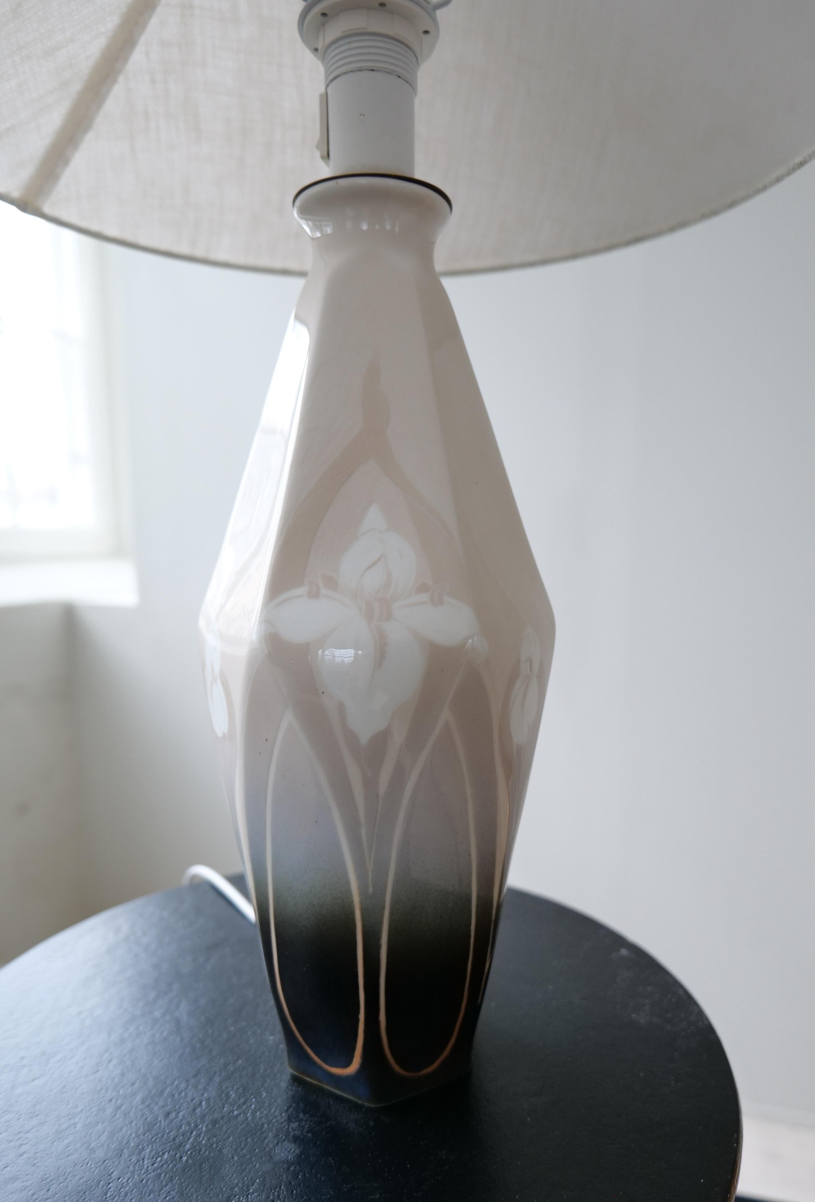 Art Nouveau Ceramic Table Lamp Rörstrand Sweden, 1900 en venta 6