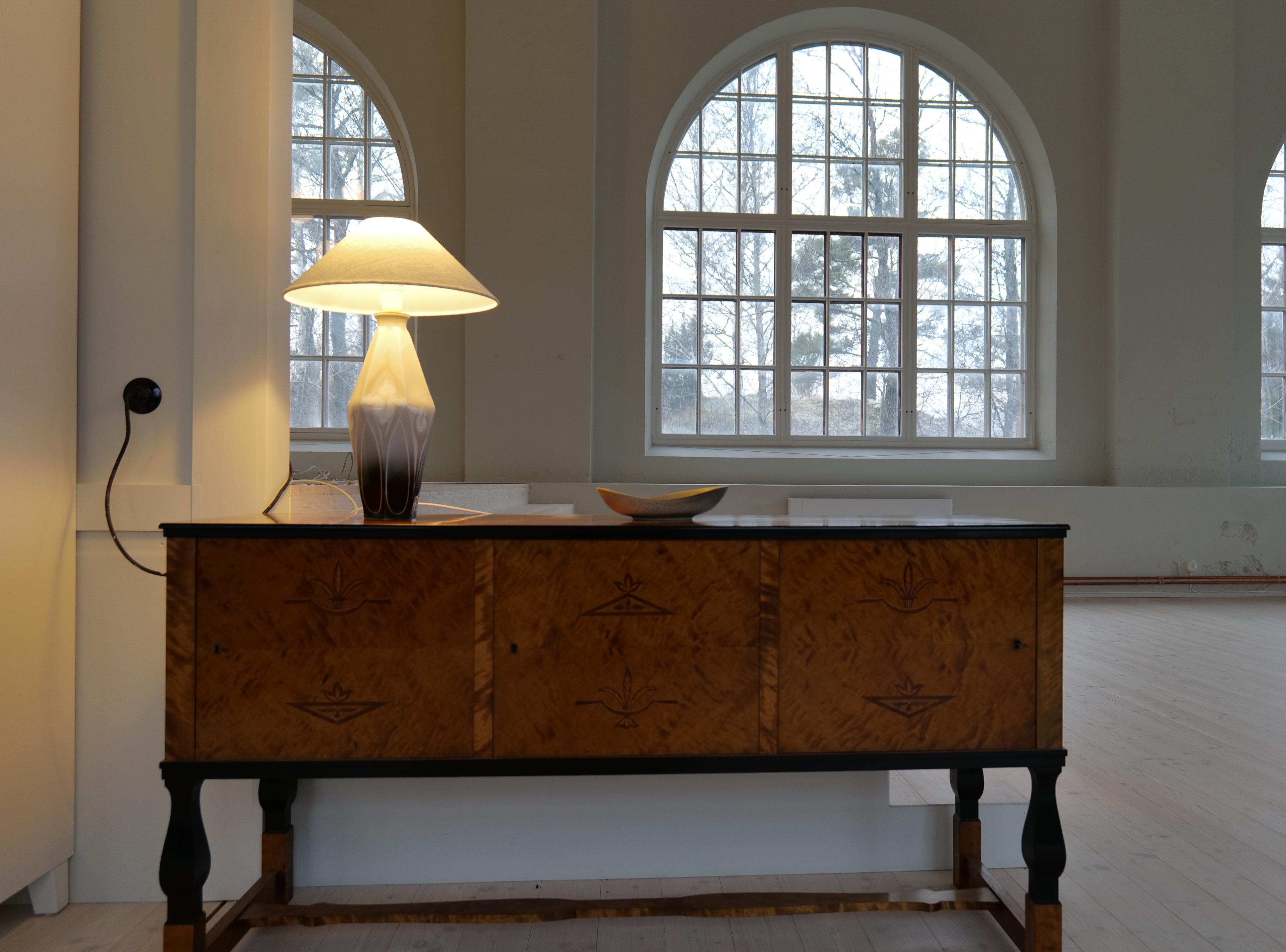 Art Nouveau Ceramic Table Lamp Rörstrand Sweden, 1900 en venta 1