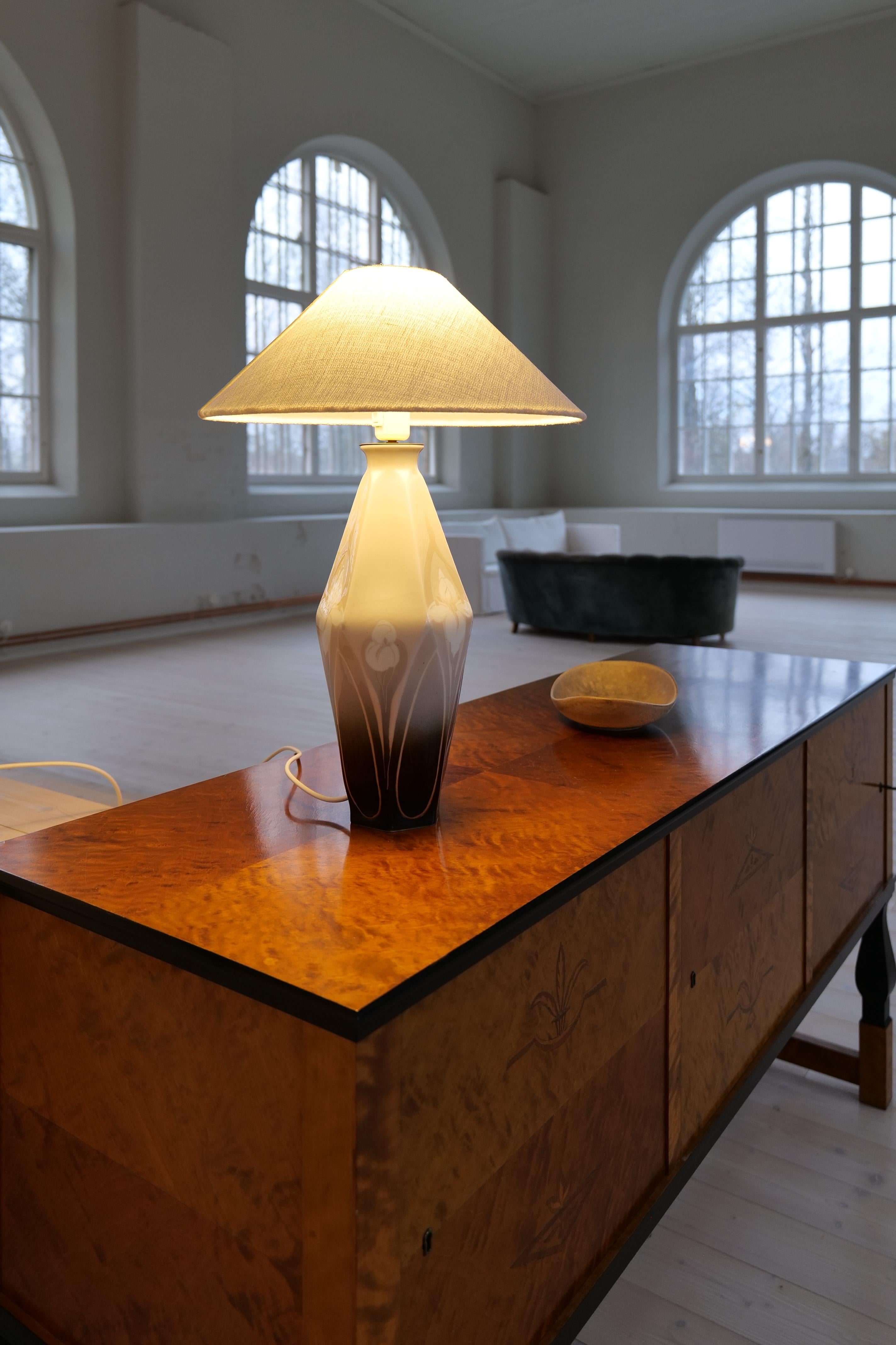 Art Nouveau Ceramic Table Lamp Rörstrand Sweden, 1900 en venta 2