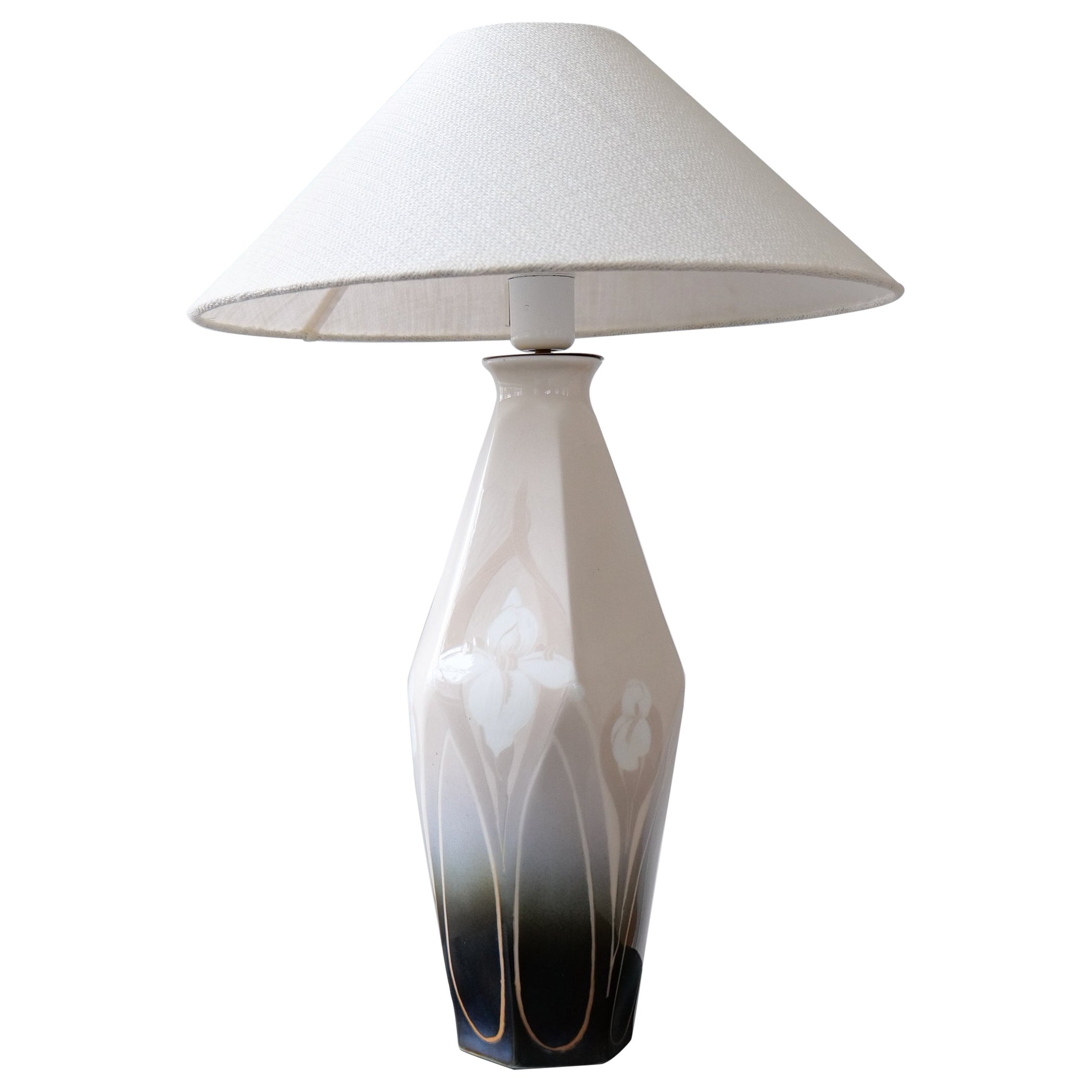 Art Nouveau Ceramic Table Lamp Rörstrand Sweden, 1900