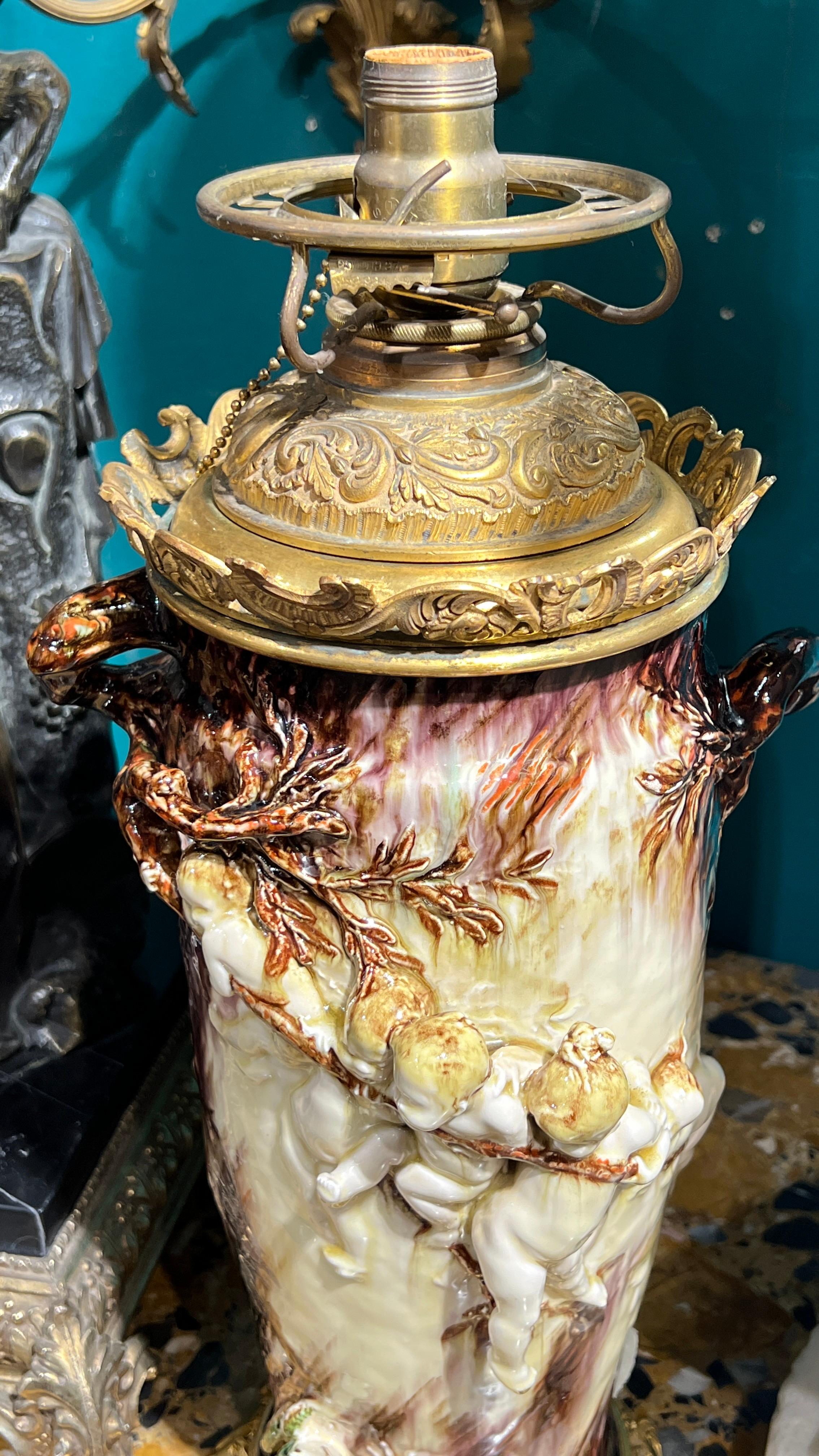 Jugendstil-Tischlampen aus Keramik von Theodore Deck und Gustave Cheret im Angebot 6