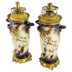 Art Nouveau Ceramic Table Lamps by Theodore Deck and Gustave Cheret