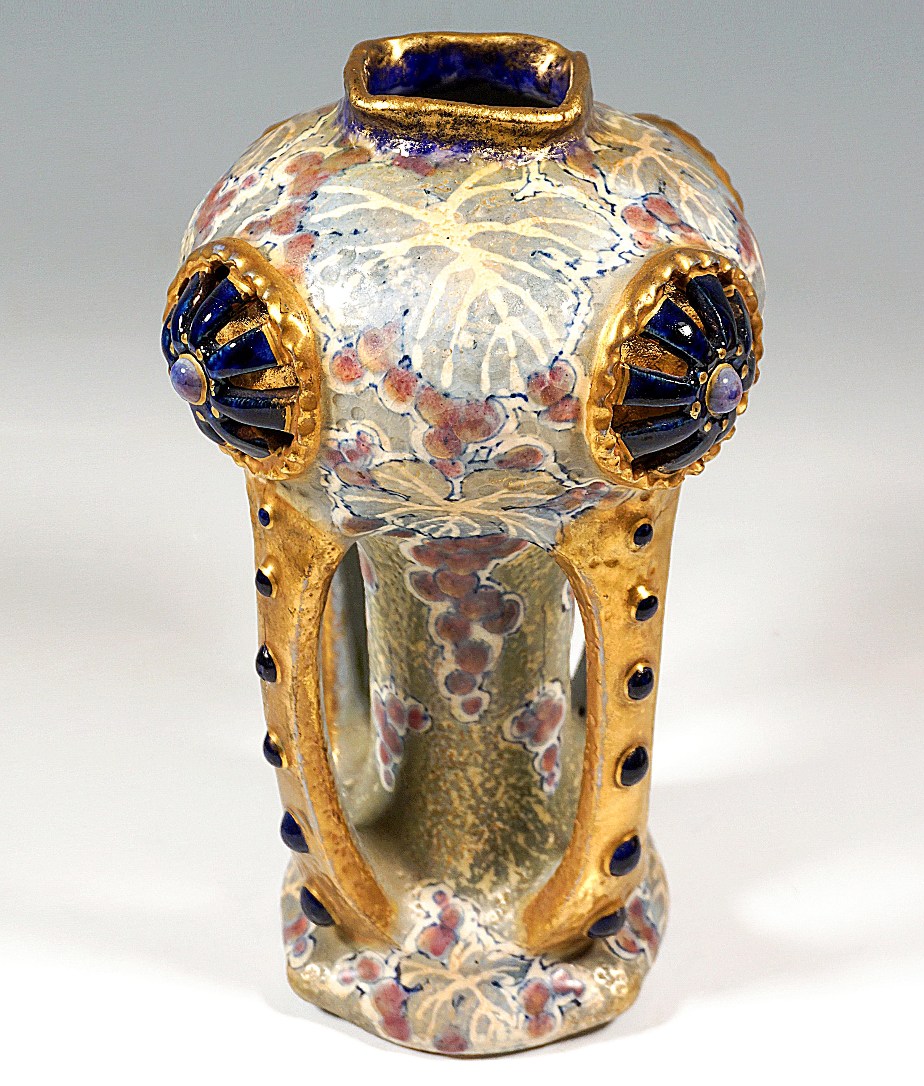 Austrian Art Nouveau Ceramic Vase, Amphora Riessner Stellmacher & Kessel, Austria c. 1910