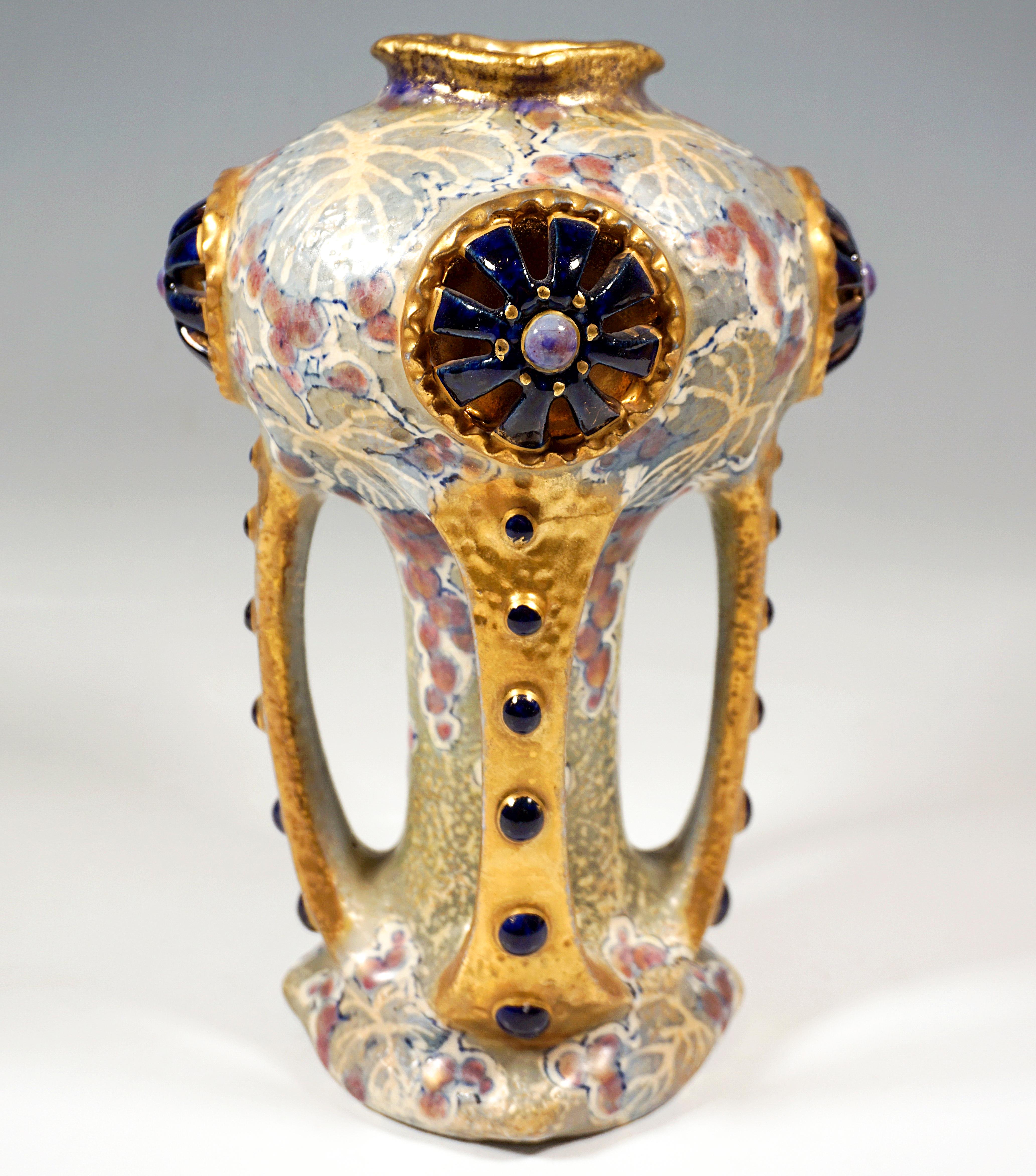 Hand-Crafted Art Nouveau Ceramic Vase, Amphora Riessner Stellmacher & Kessel, Austria c. 1910